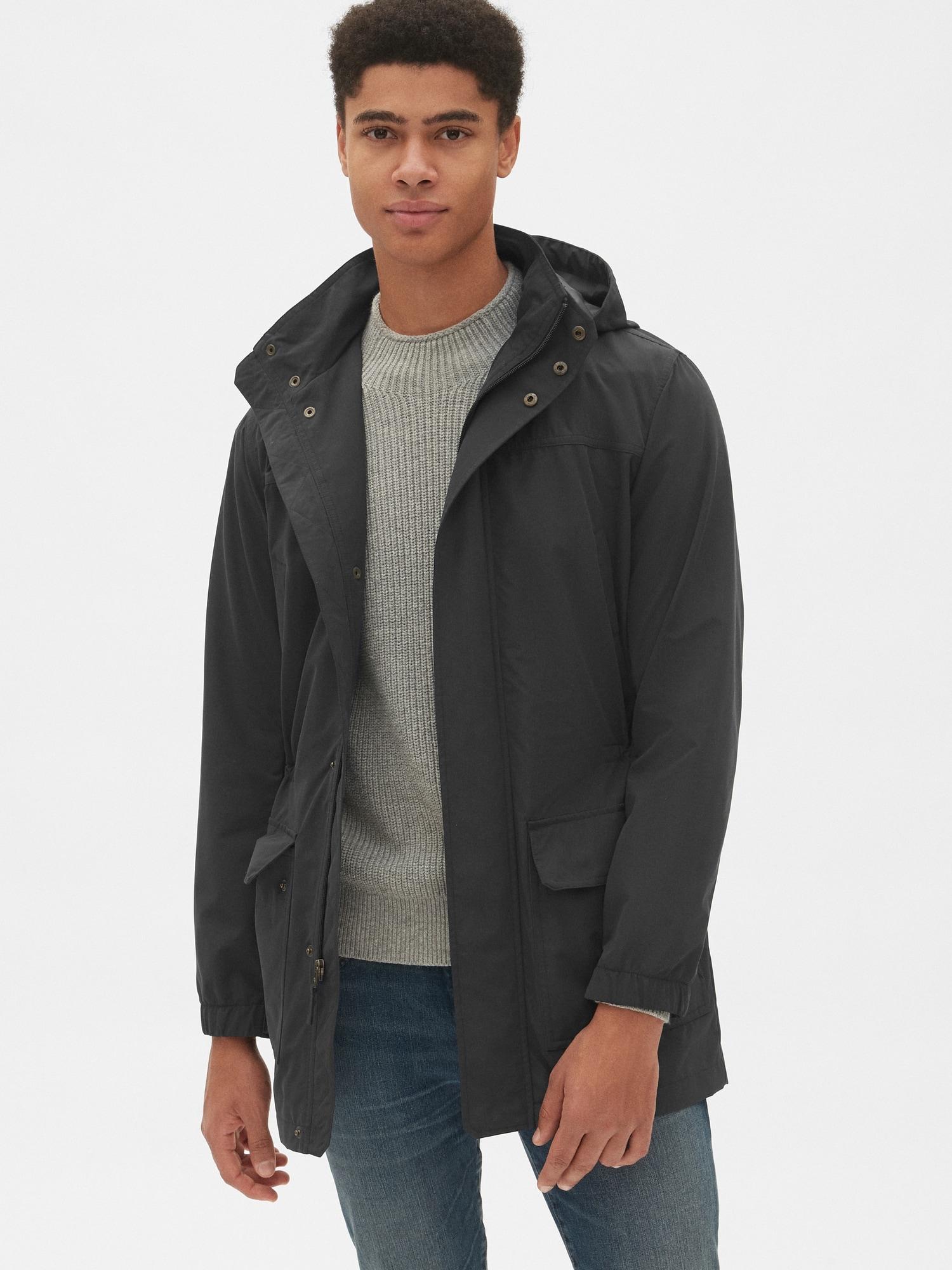 Gap City Parka Jacket in Soft Black