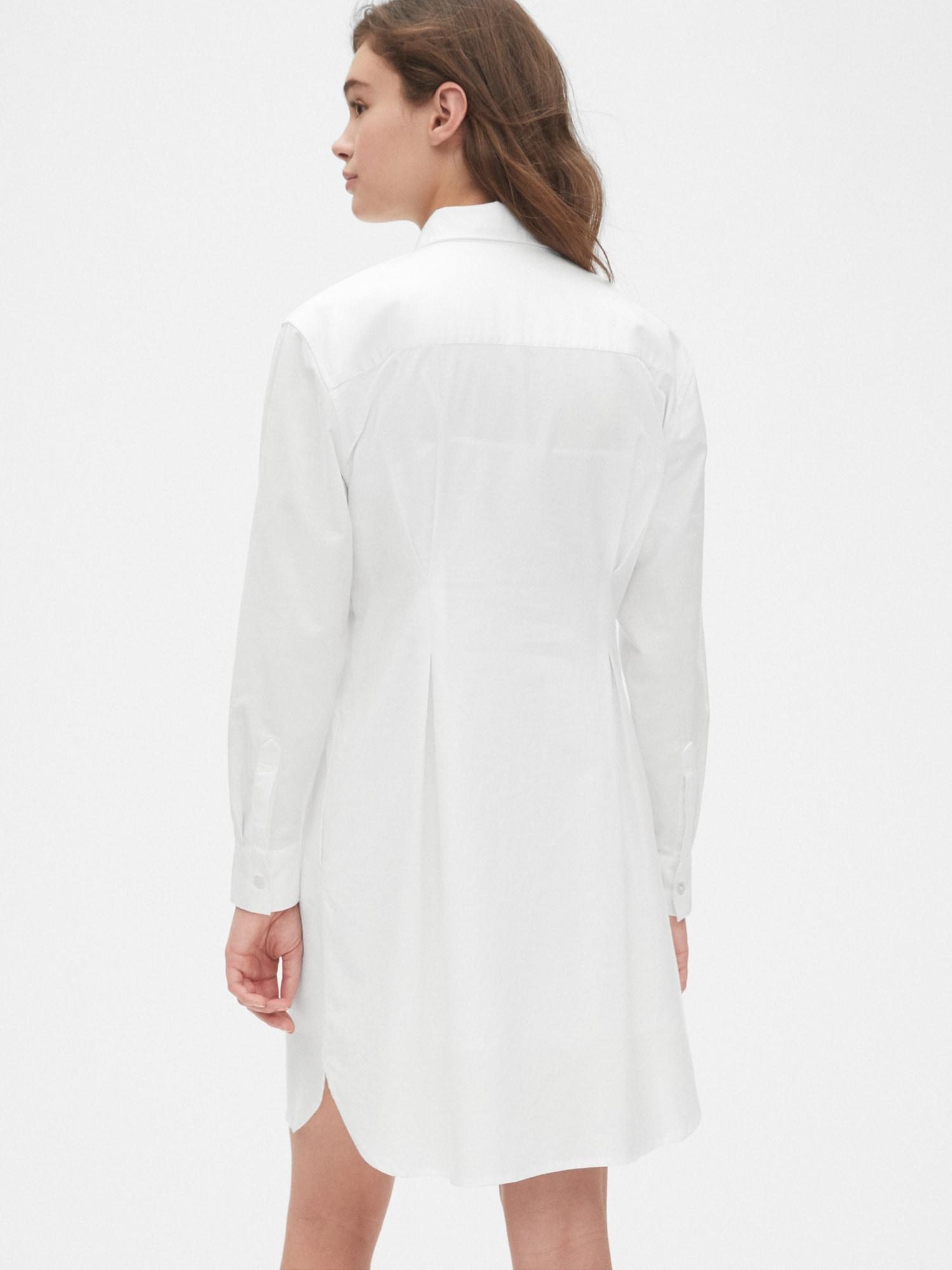 gap pleated oxford shirtdress