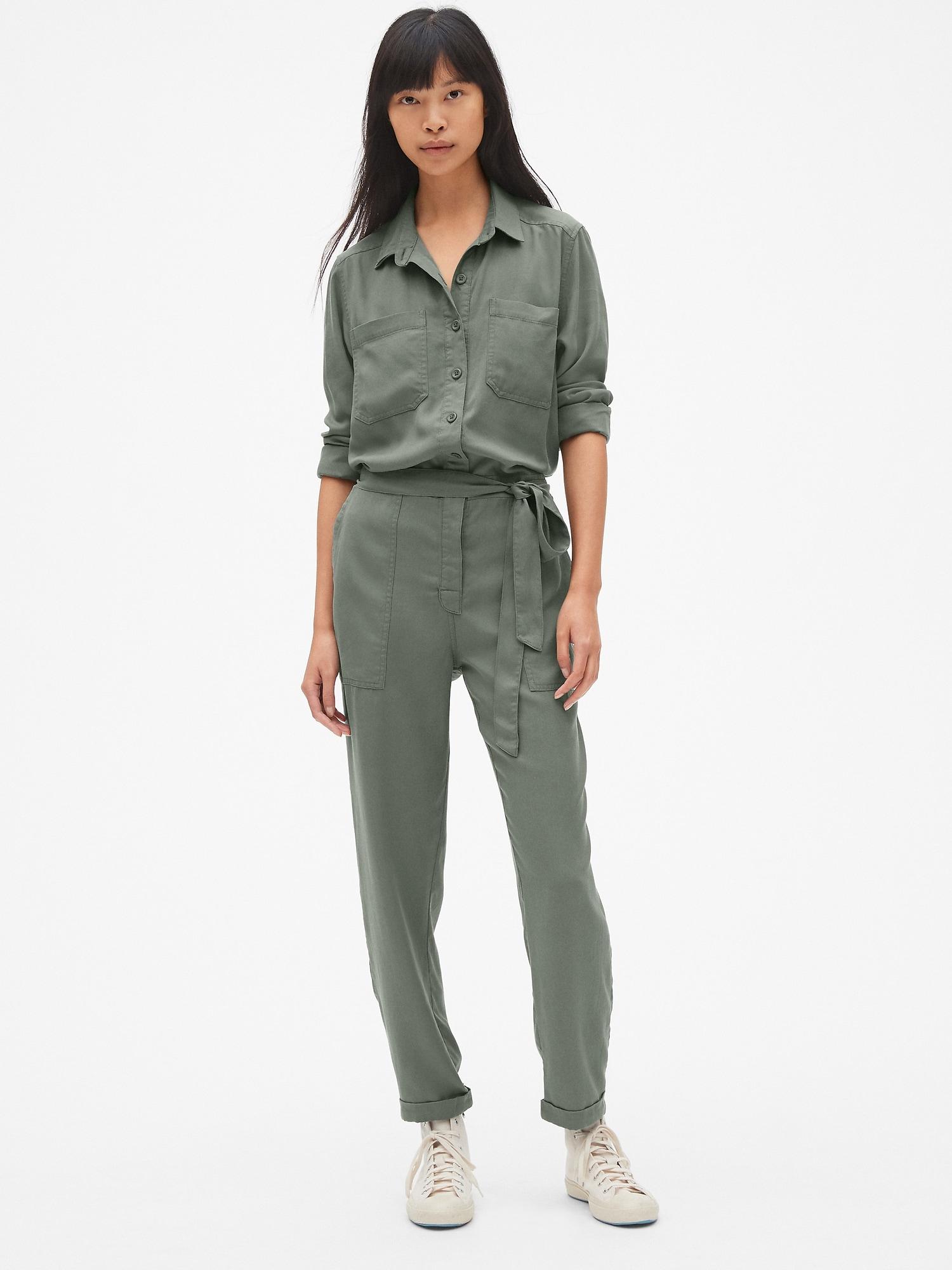 gap green jumpsuit