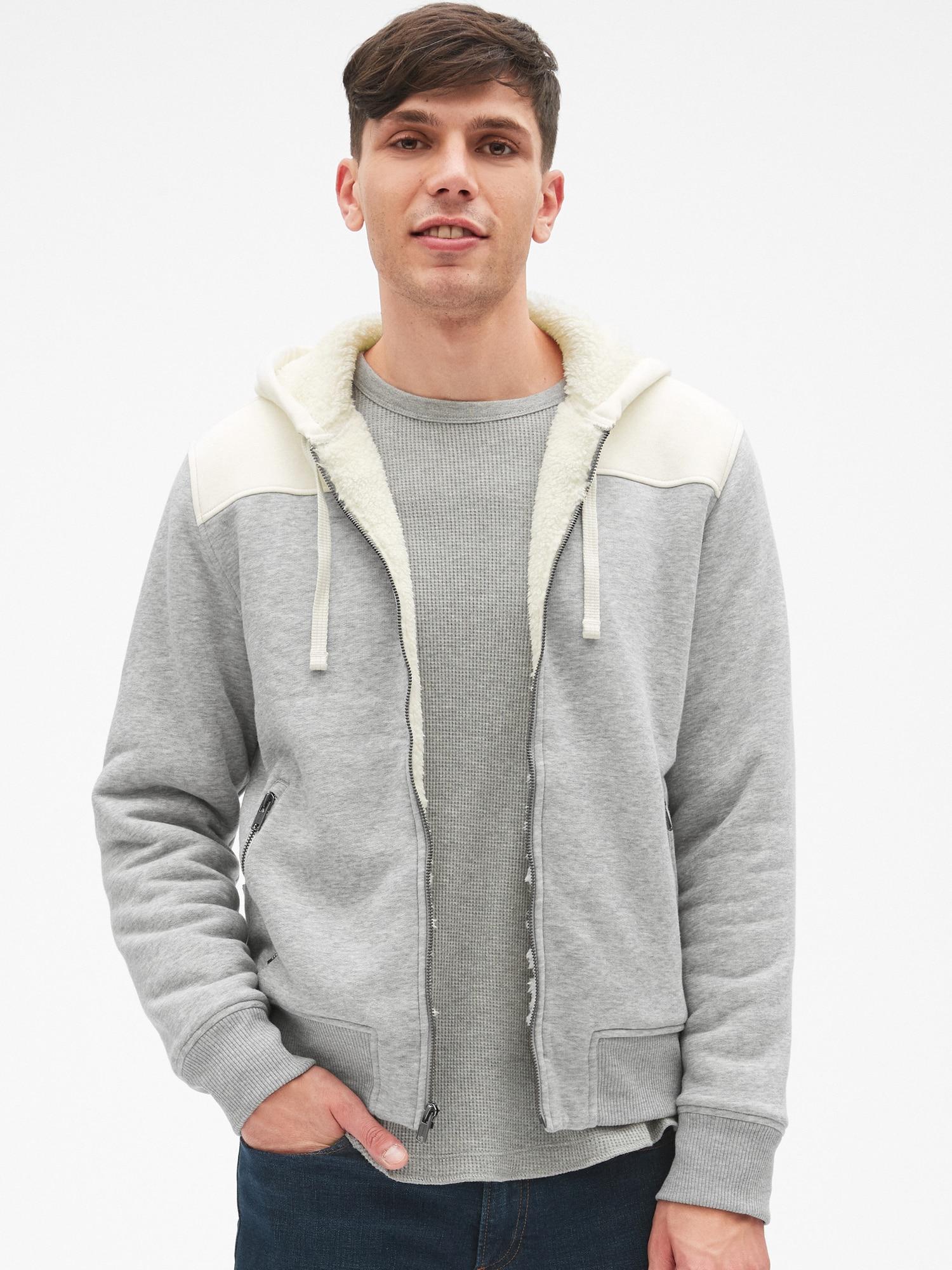 gap sherpa lined hoodie