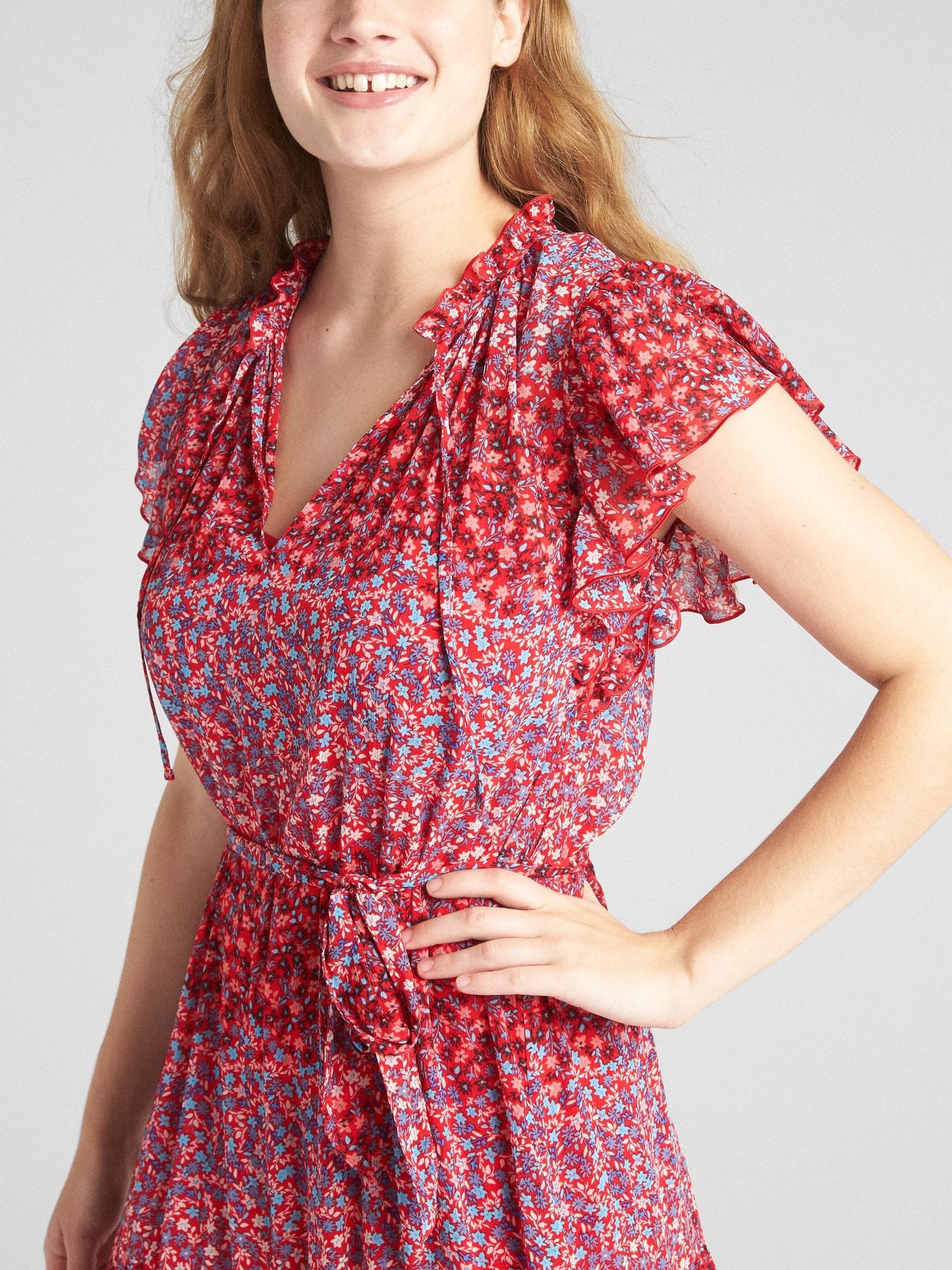 gap flutter sleeve midi dress
