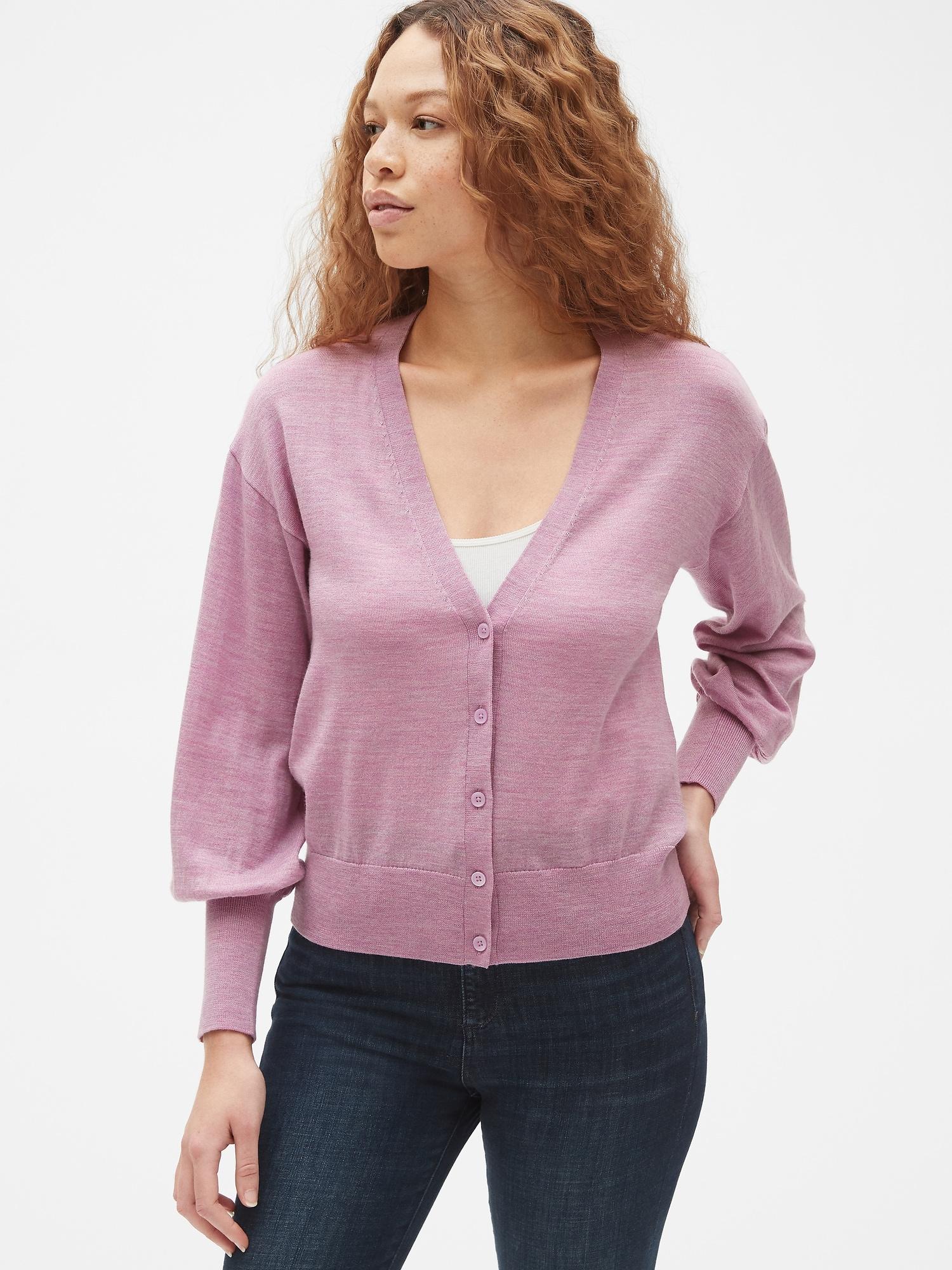 gap balloon sleeve cardigan