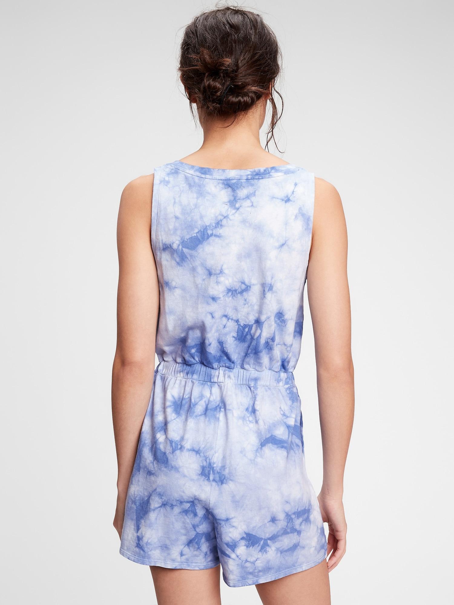 Gap Cotton Tie-dye Sleeveless Henley 