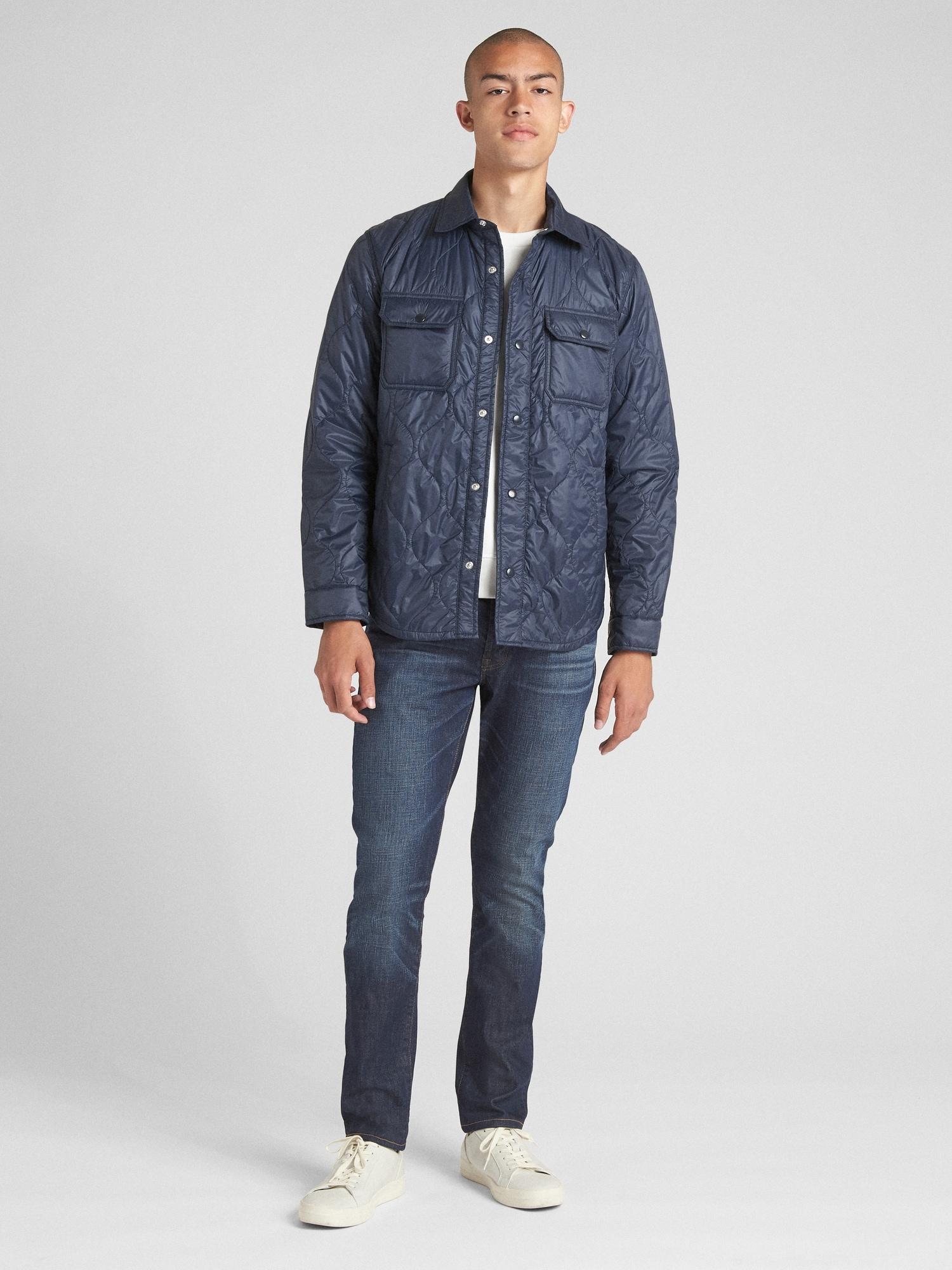 gap quilted shirt jacket