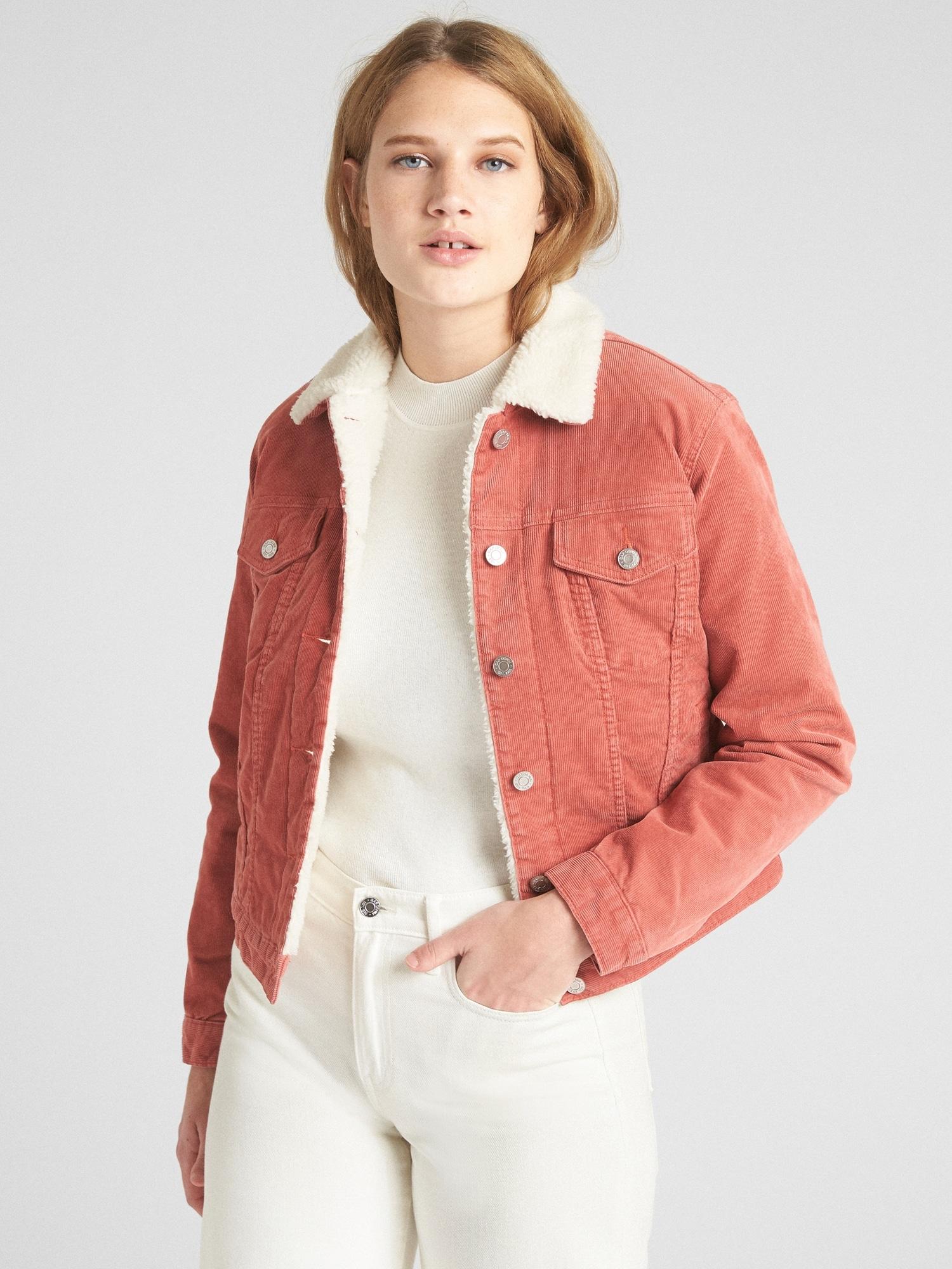 gap sherpa jacket women's