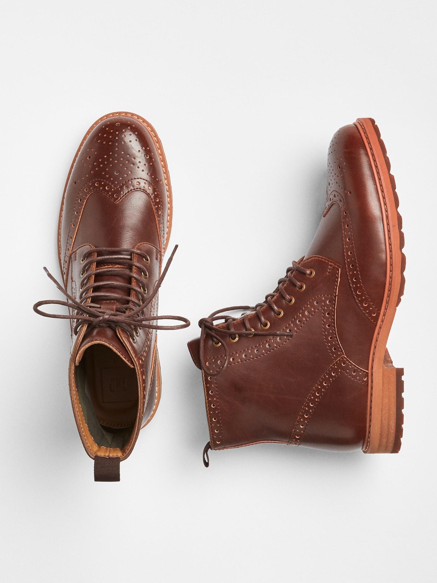 brown lace up dress boots
