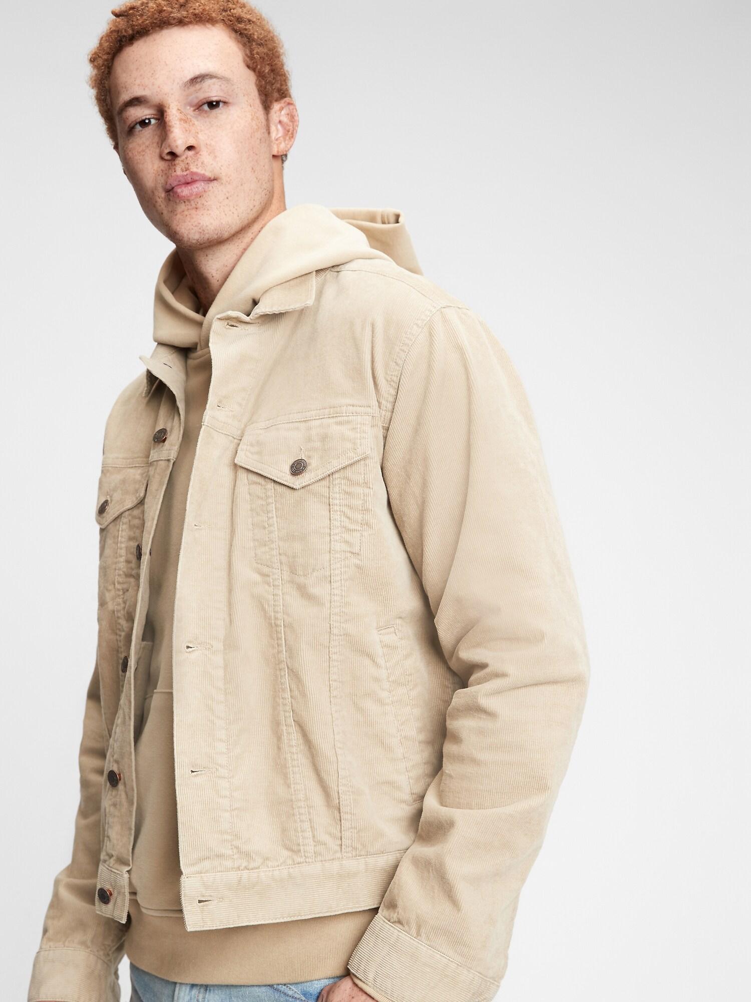 Download Gap Denim Icon Corduroy Jacket in Natural for Men - Lyst