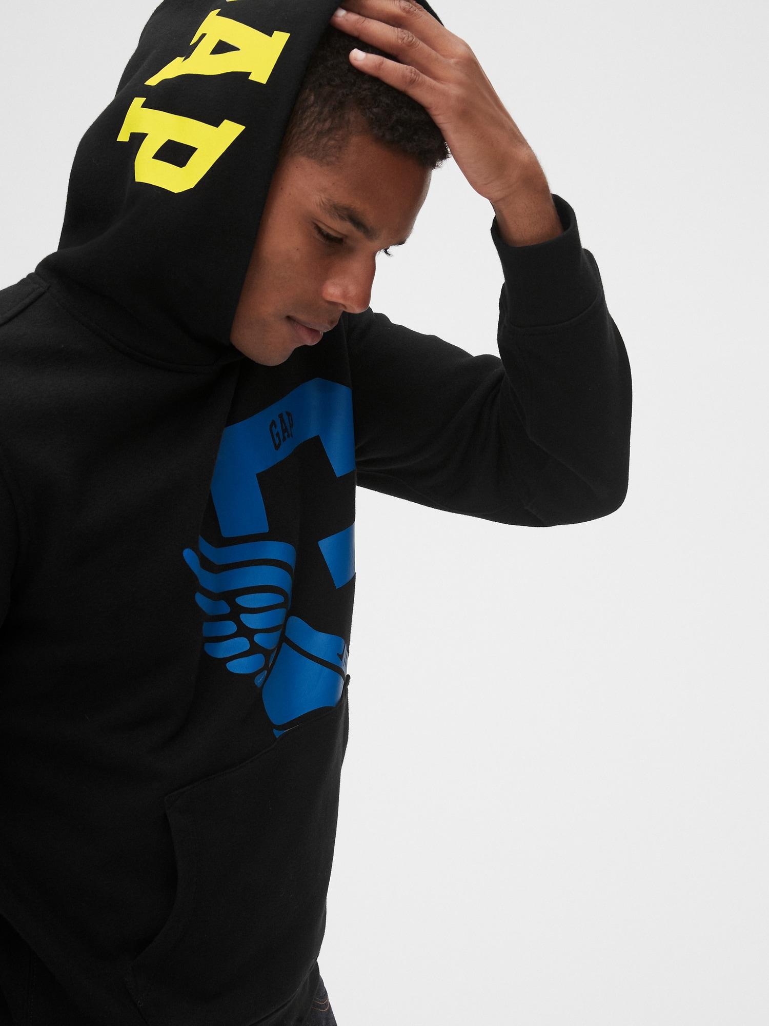 gap athletic logo pullover hoodie