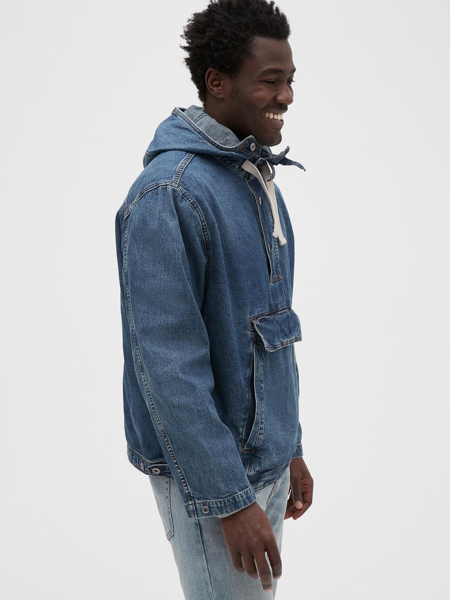Gap 1969 Premium Denim Anorak in Washed 