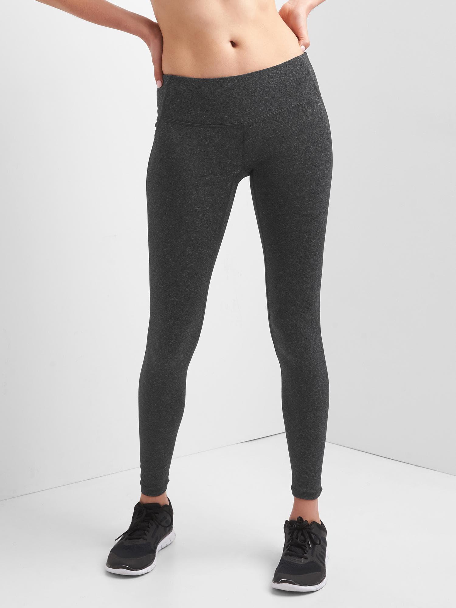 Gap Fit Low Rise Heathered Full Length Leggings in Gray