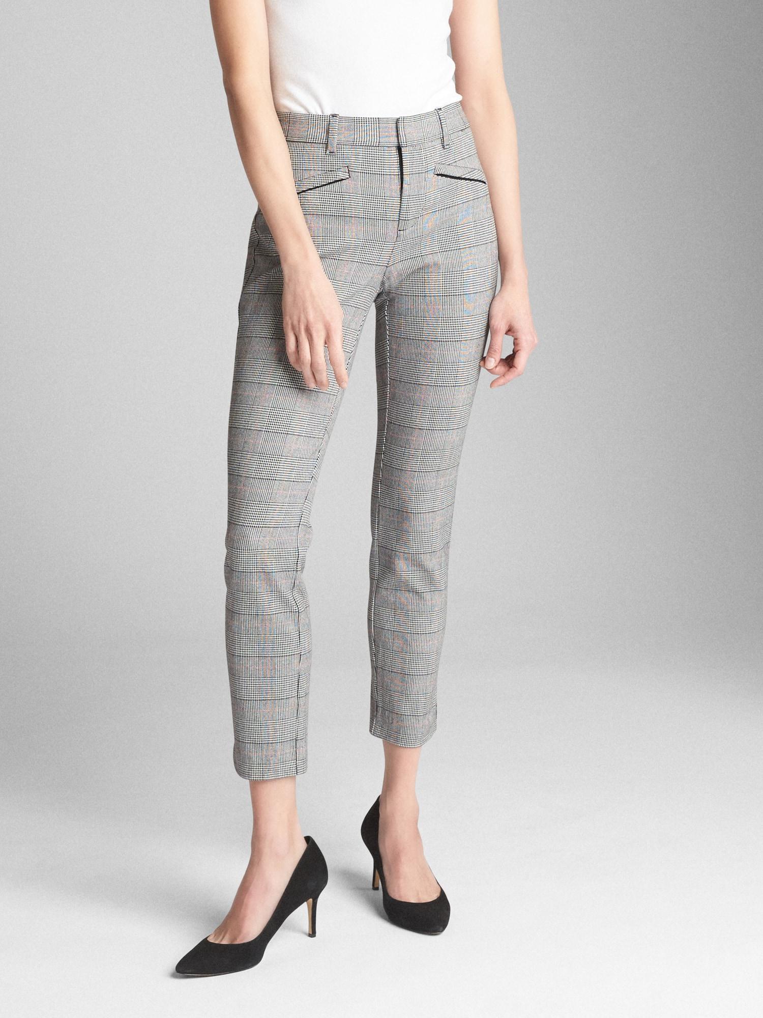 gap plaid skinny ankle pants