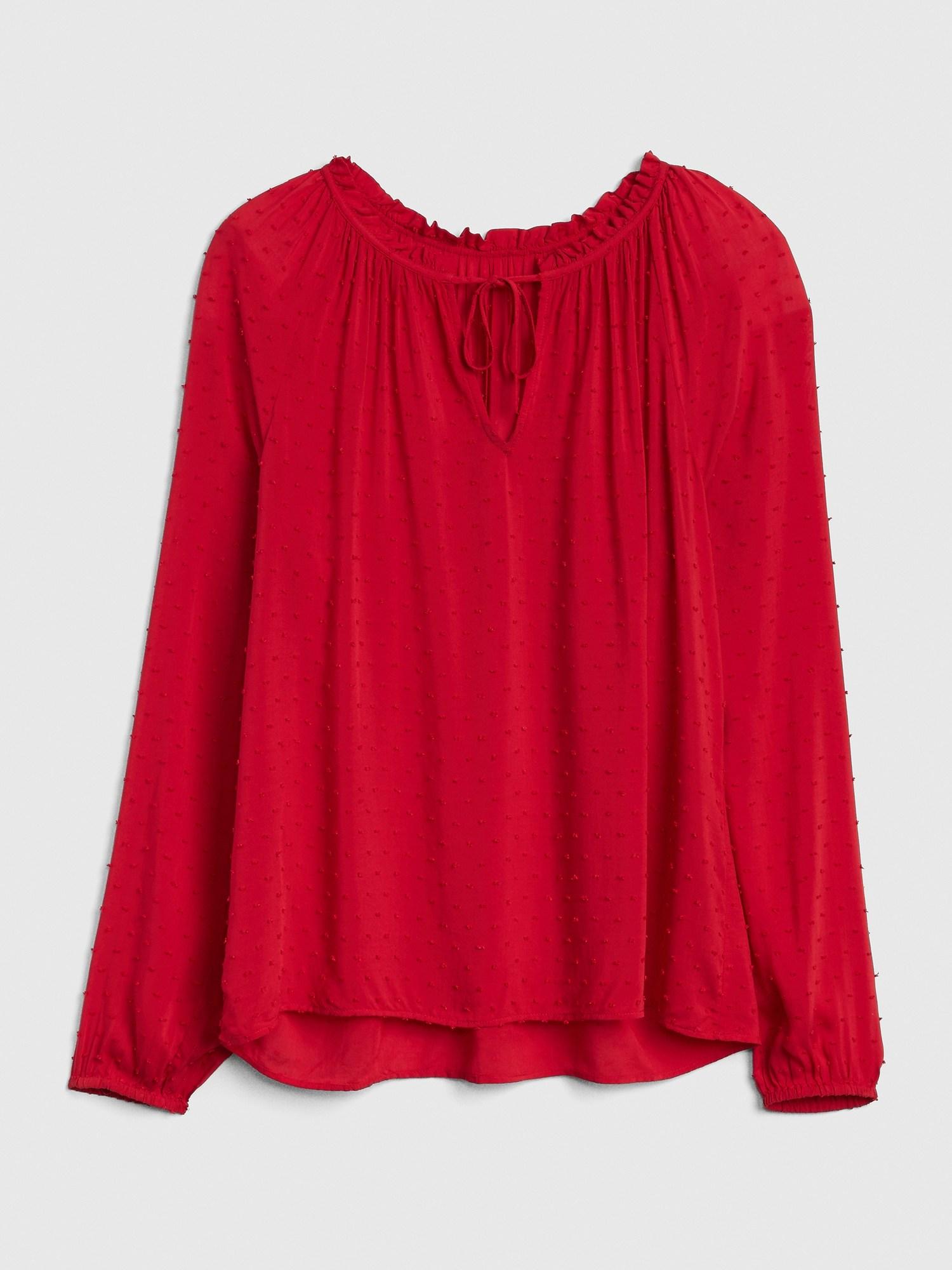 gap red blouse
