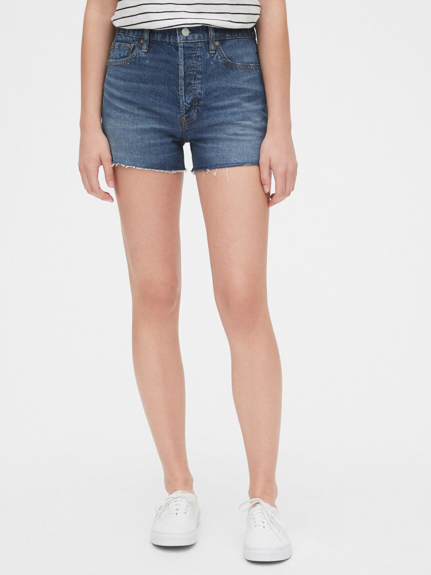 Gap High Waisted Jean Shorts Top 