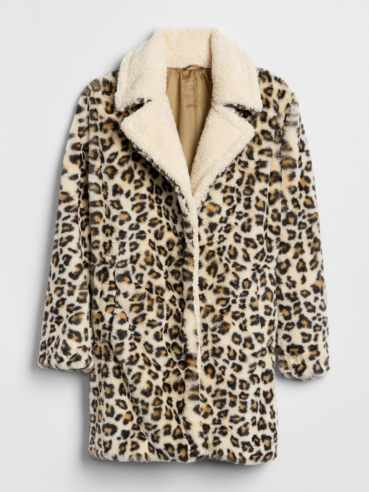 gap leopard coat