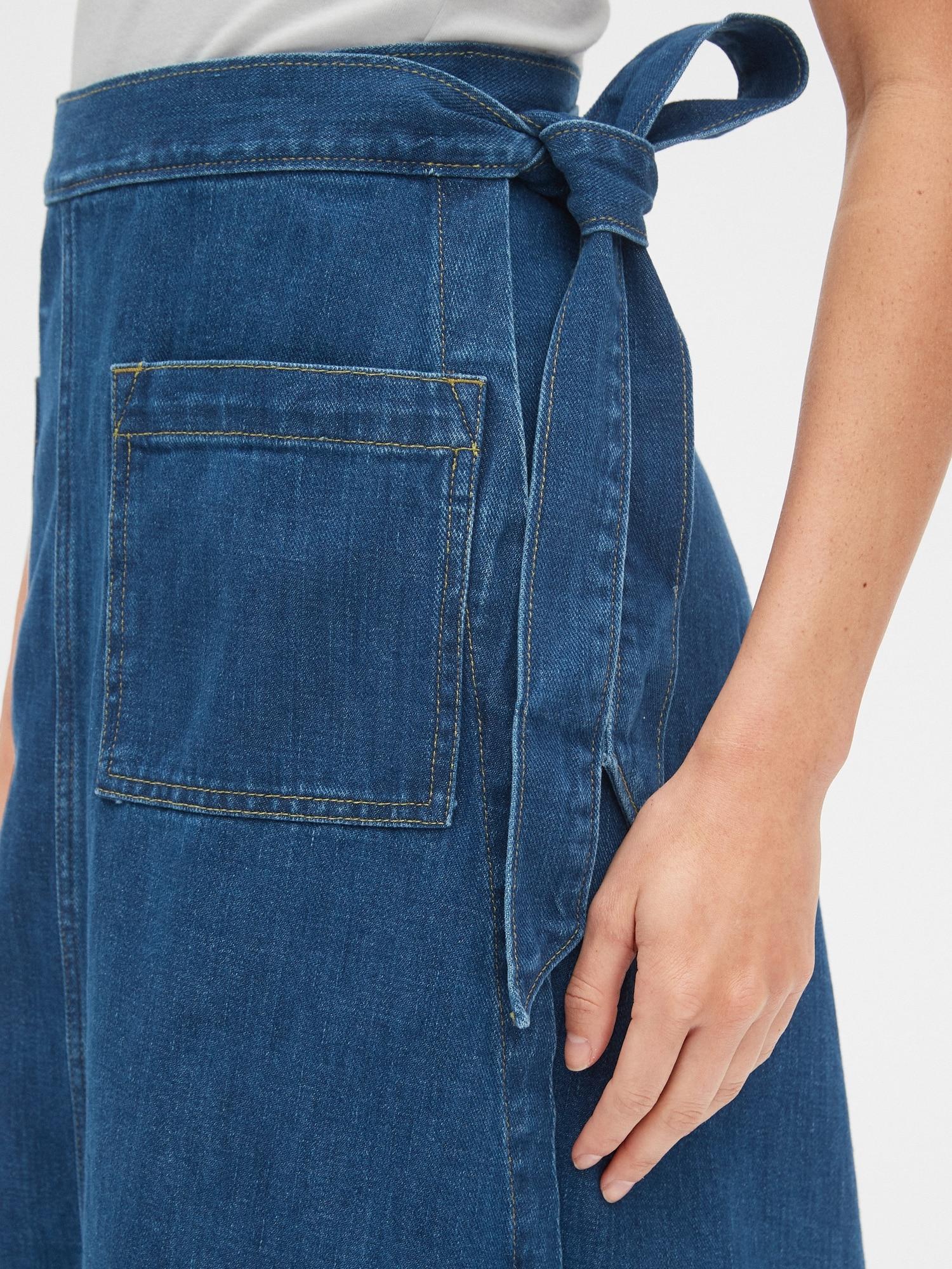 gap denim wrap skirt