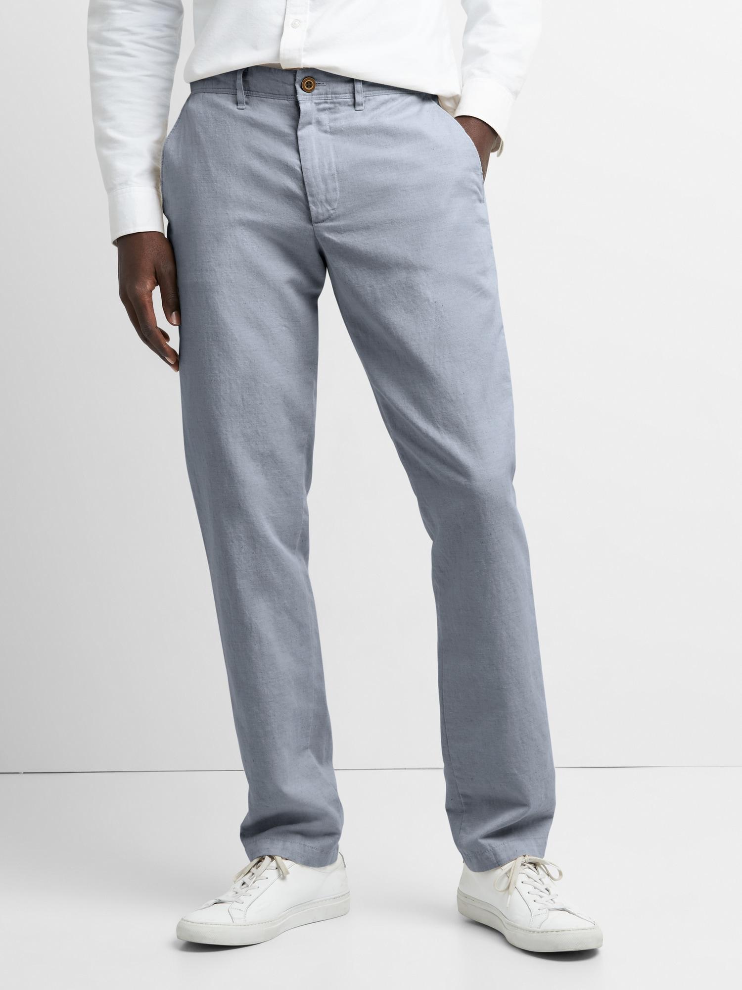 gap linen khakis