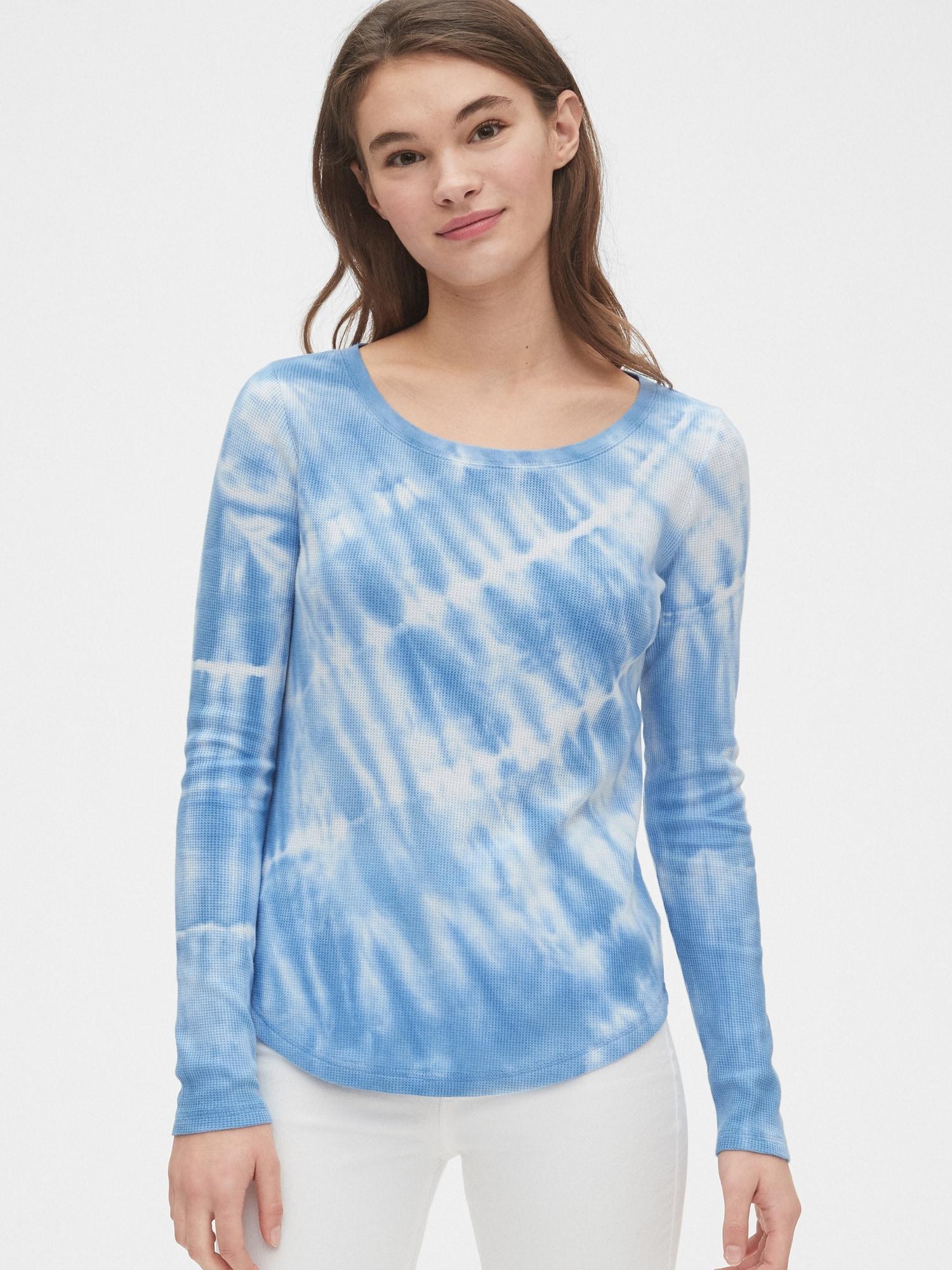Gap Synthetic Tie-dye Waffle Scoopneck 