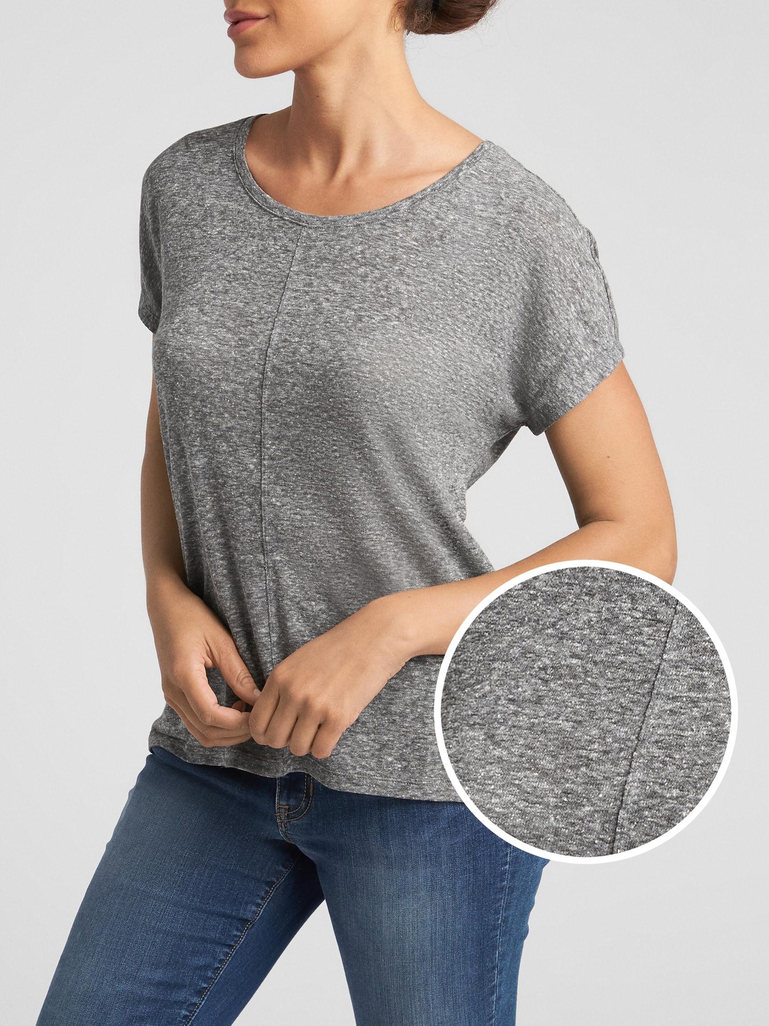 GAP Factory Short Sleeve T-shirt In Linen Blend in Heather Grey (Gray) |  Lyst