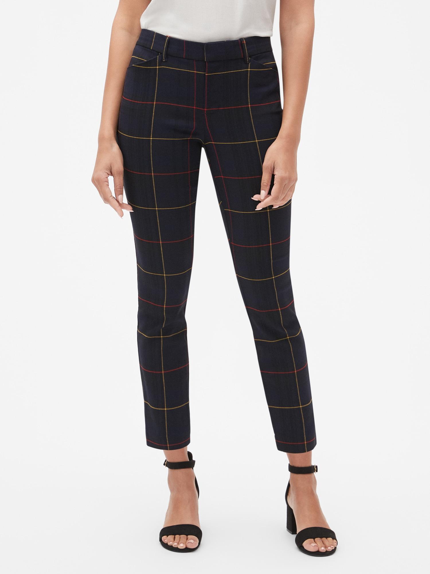 gap plaid skinny ankle pants