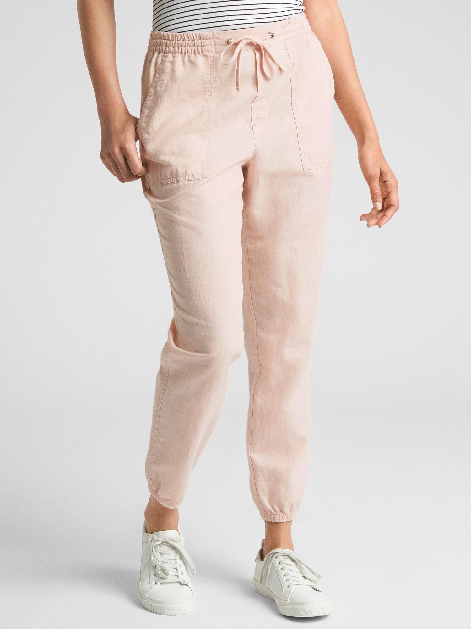 pink cotton joggers