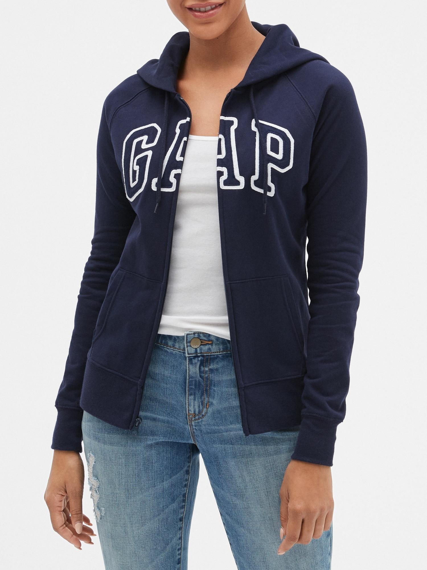 gap logo zip hoodie