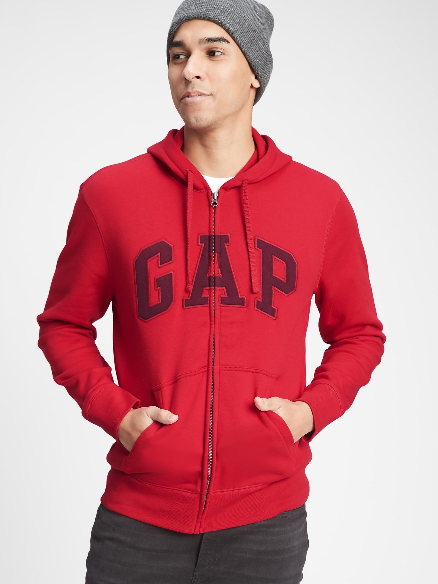 GAP Factory Gap Logo Full-zip Hoodie in Red for Men | Lyst