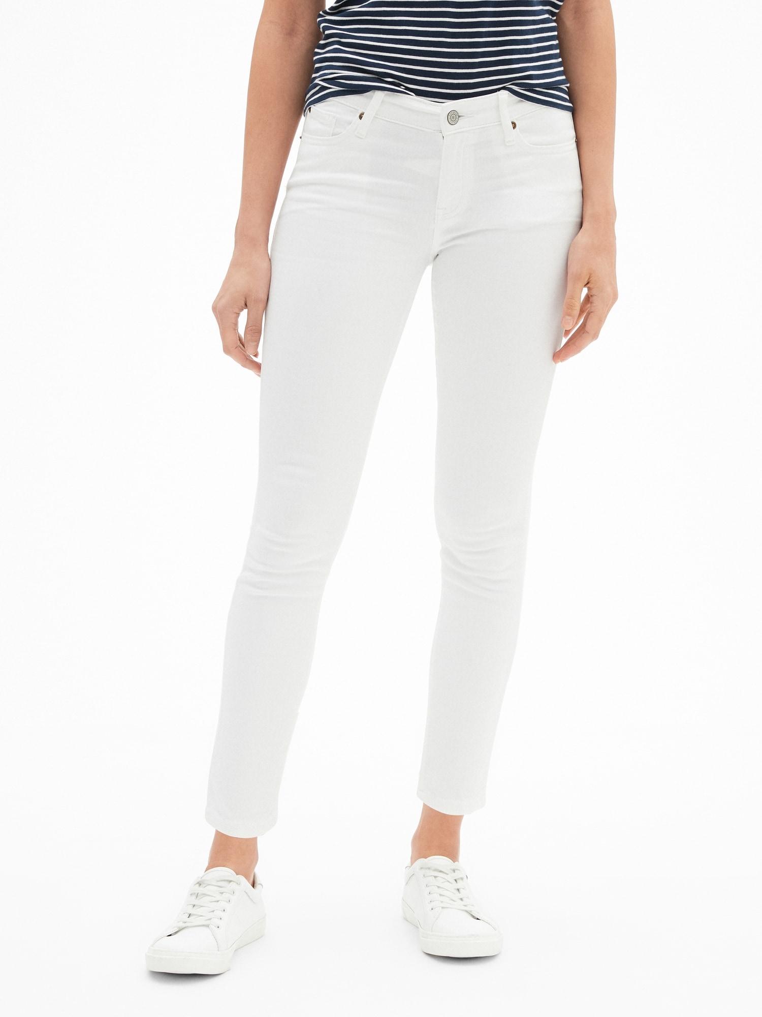 GAP Factory Denim Mid Rise Legging Skimmer Jeans in White - Save 15% - Lyst