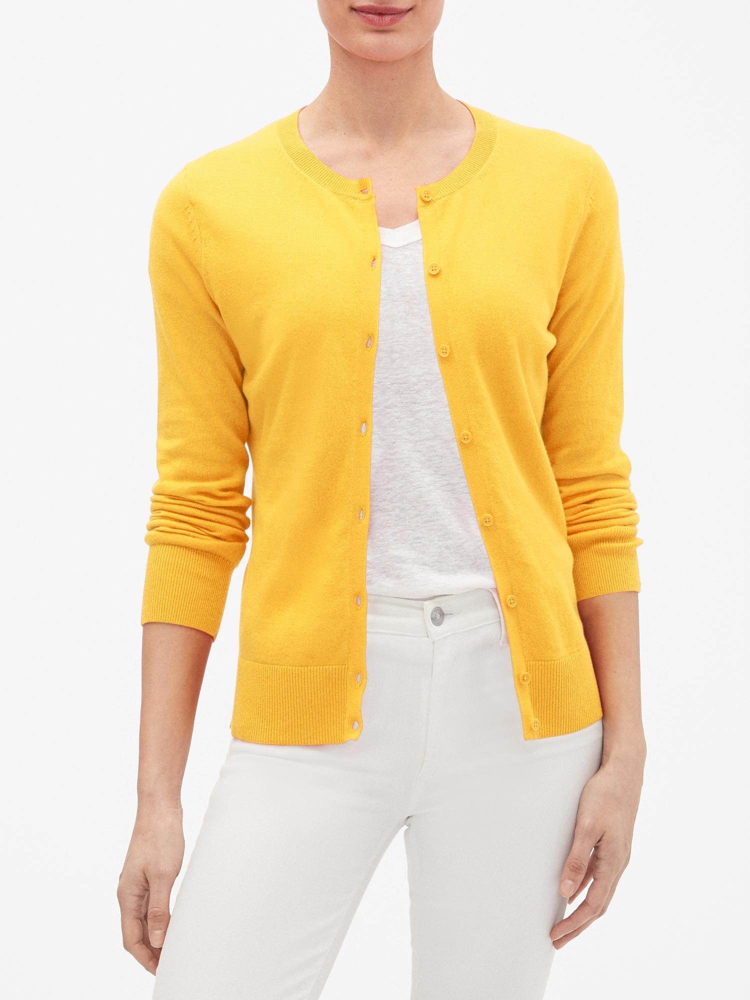 gap yellow cardigan