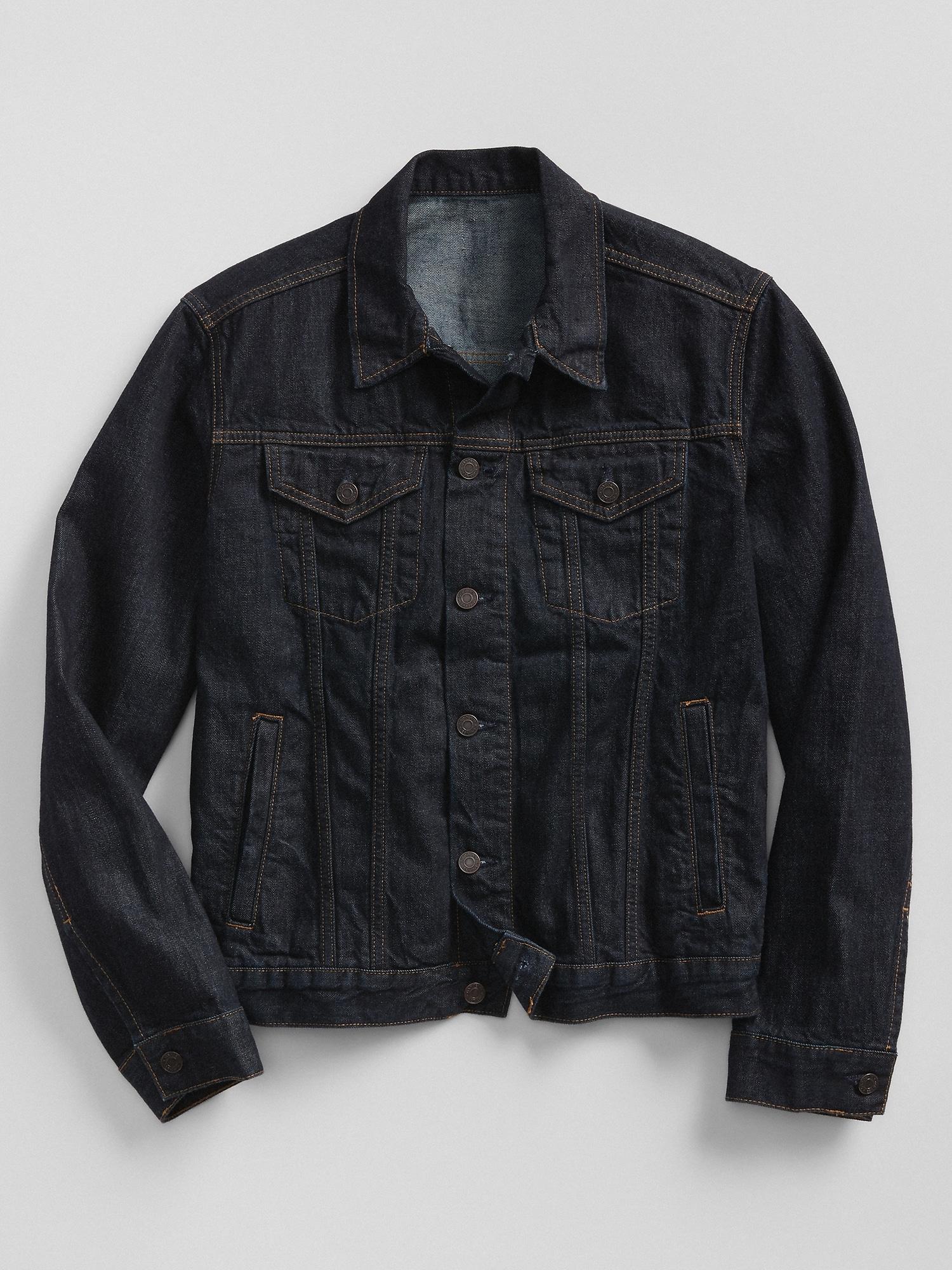 gap icon denim jacket black