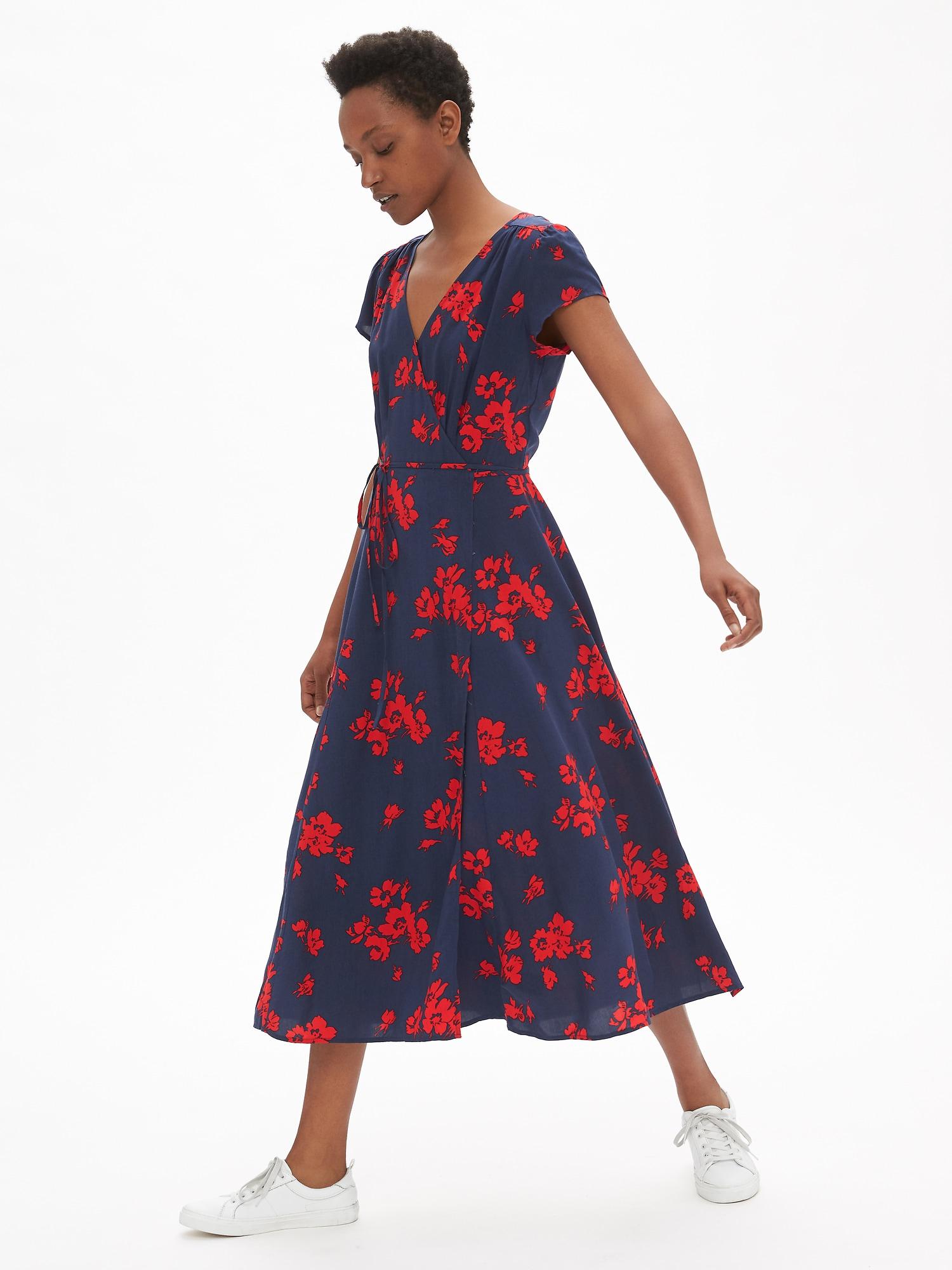 gap blue floral dress