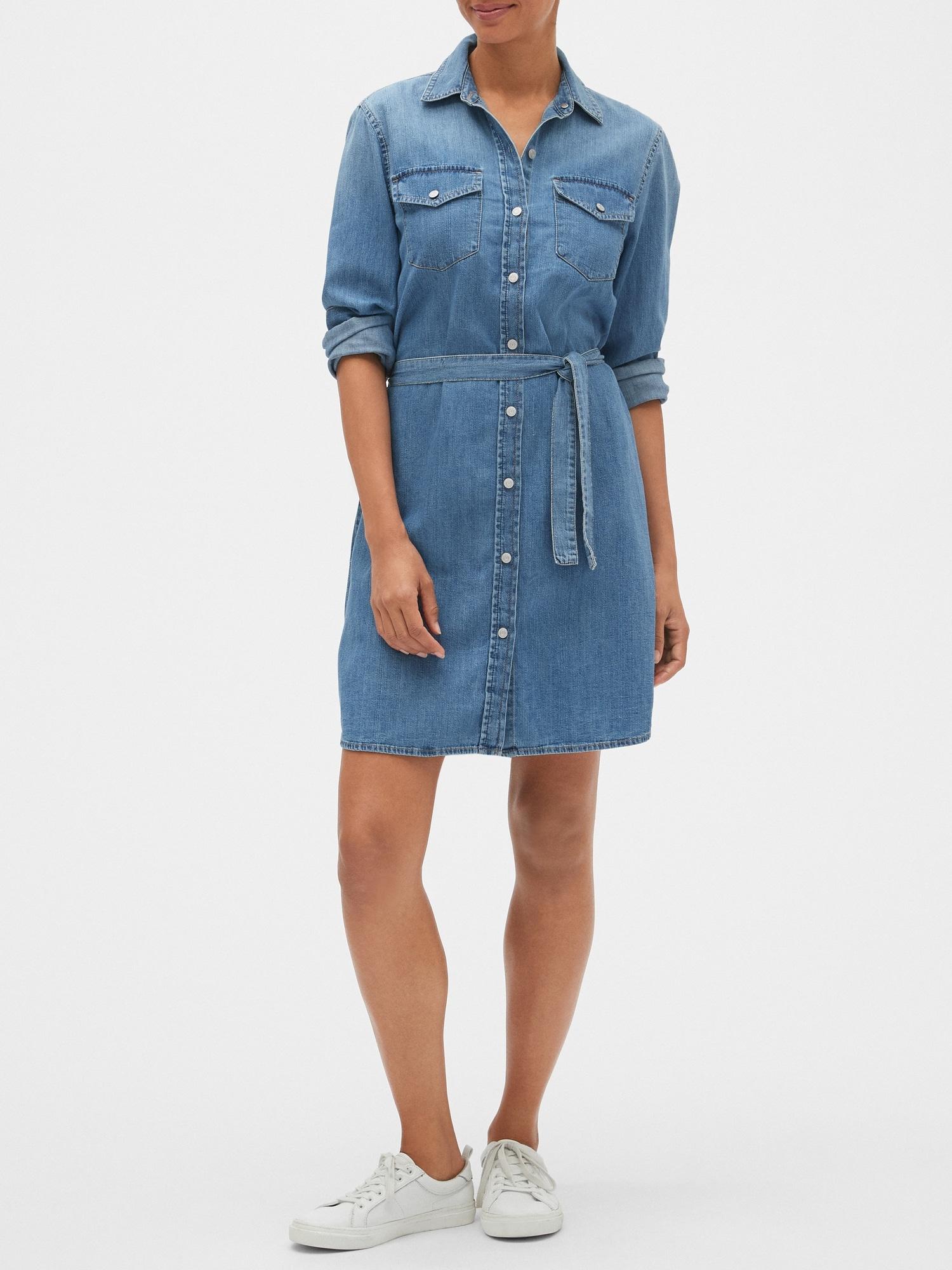 western denim shirt dress