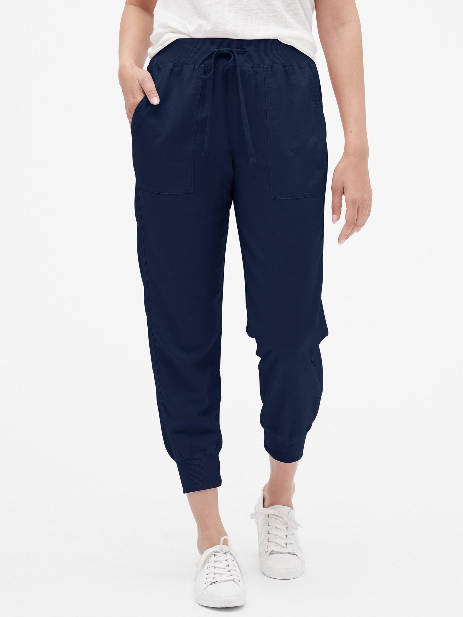 GAP Factory Drawstring Joggers In Linen in Navy (Blue) - Lyst