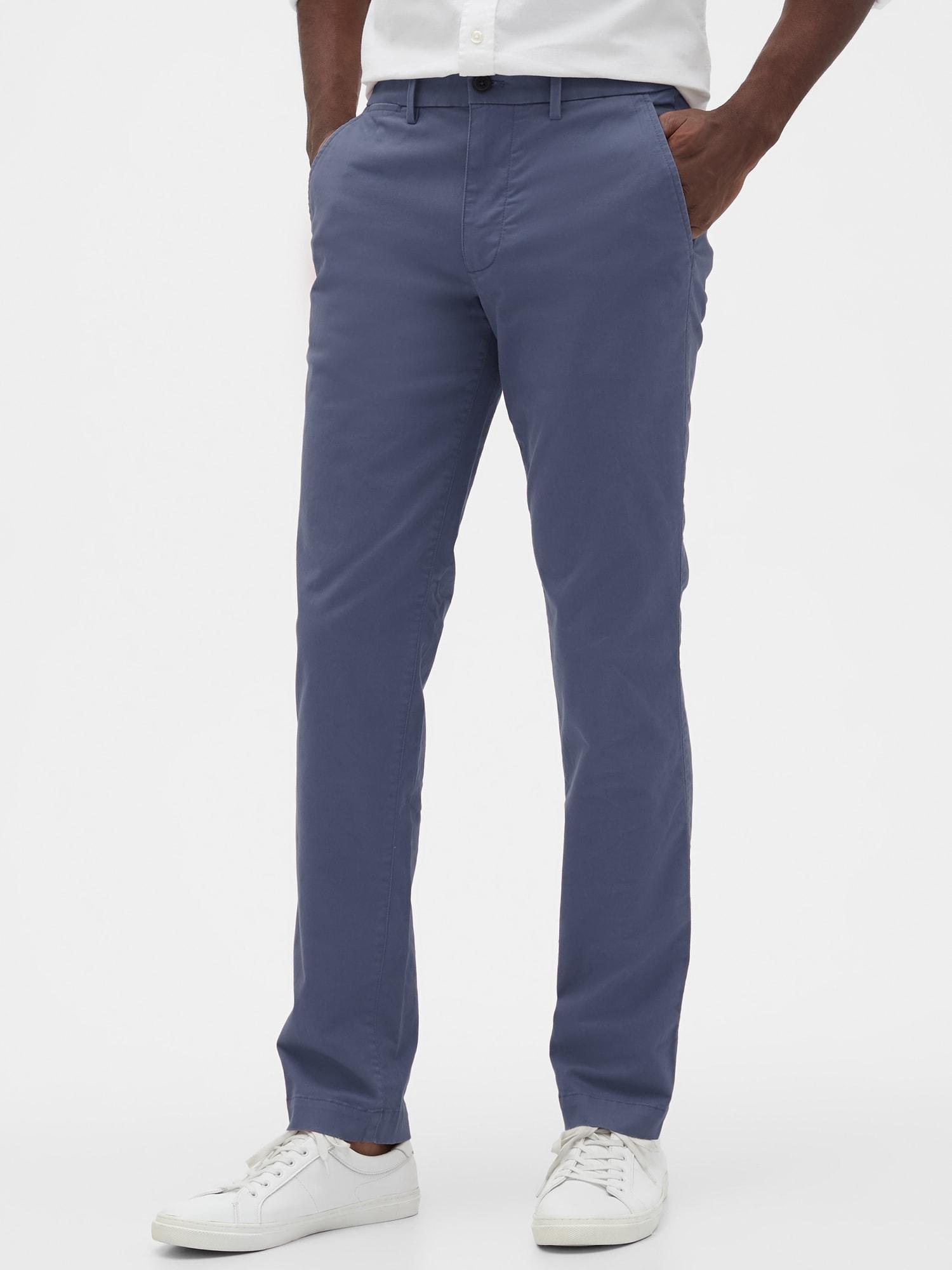 GAP Factory Synthetic Essential Khakis In Slim Fit With Gapflex in Blue Pearl (Blue) for Men - Lyst