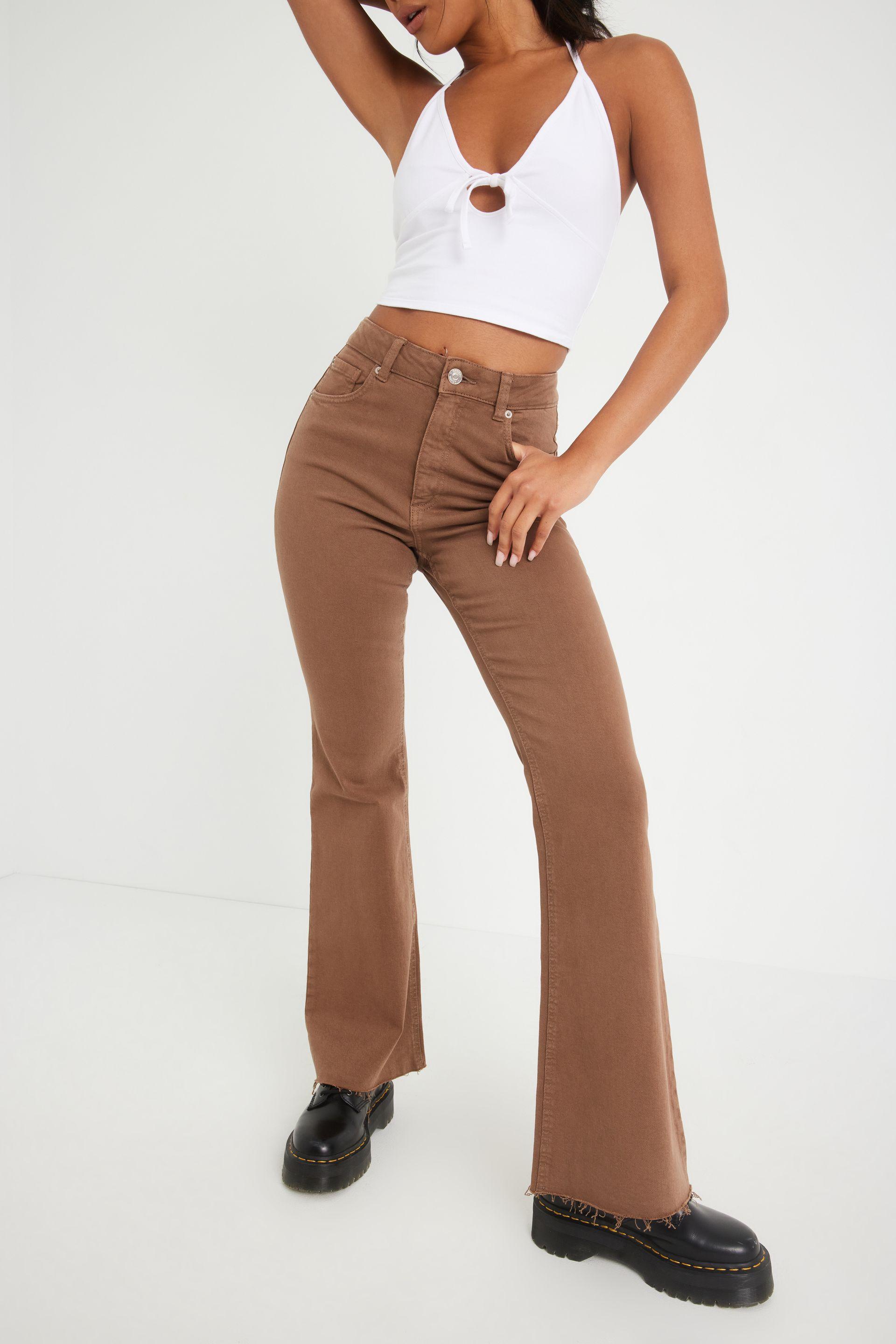Garage Cotton Flare Pant in Brown | Lyst