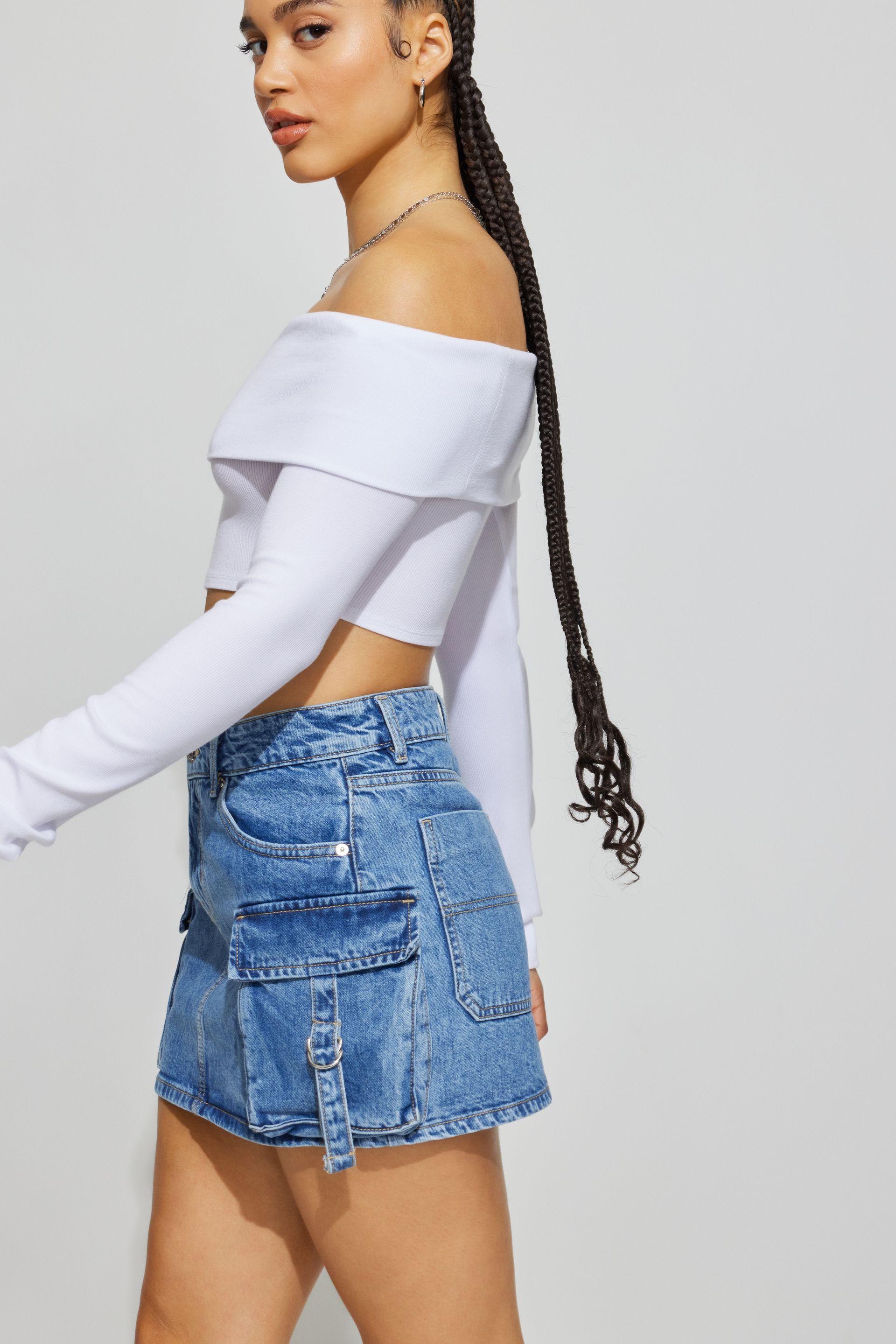 Denim skirt garage hotsell