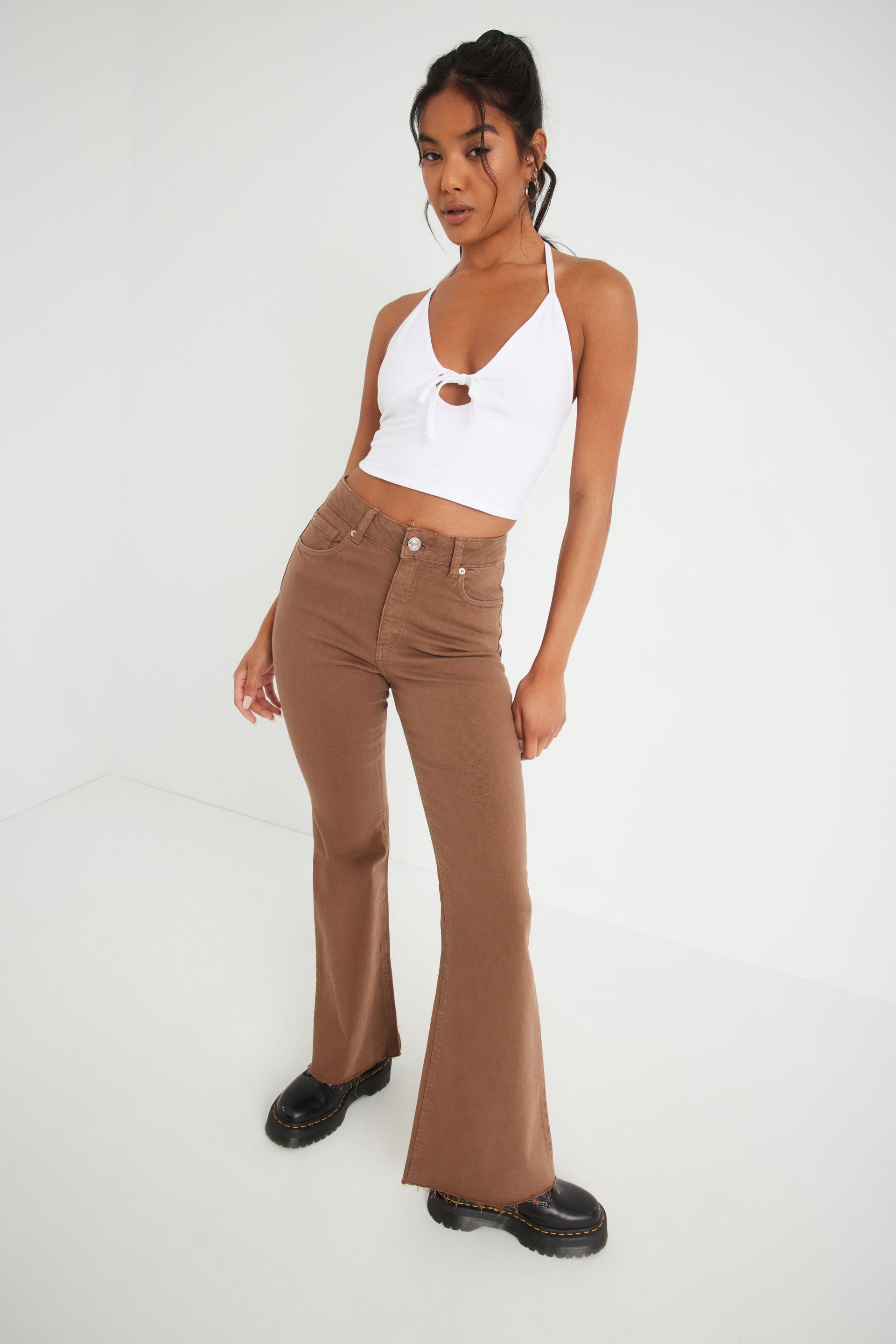 Garage Cotton Flare Pant in Brown | Lyst