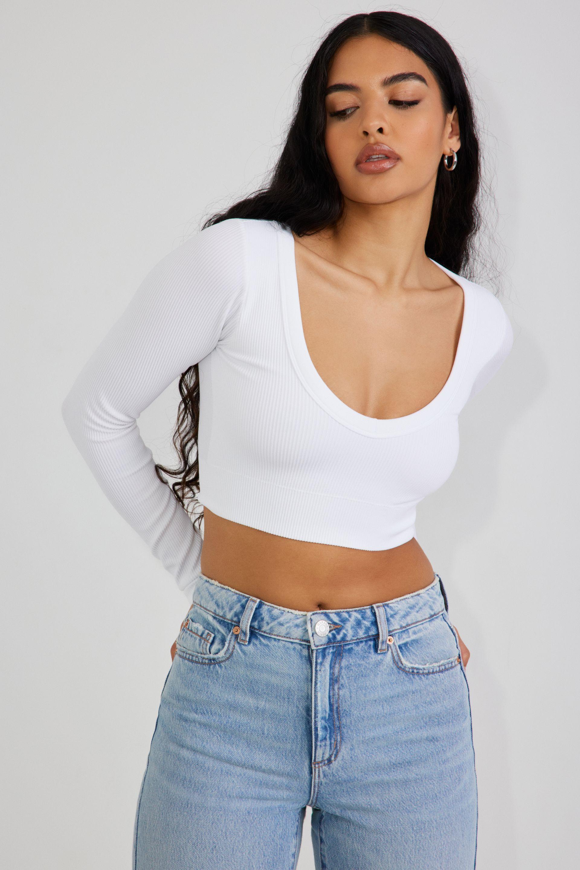 Garage Sonia Seamless Long Sleeve Top in White Lyst