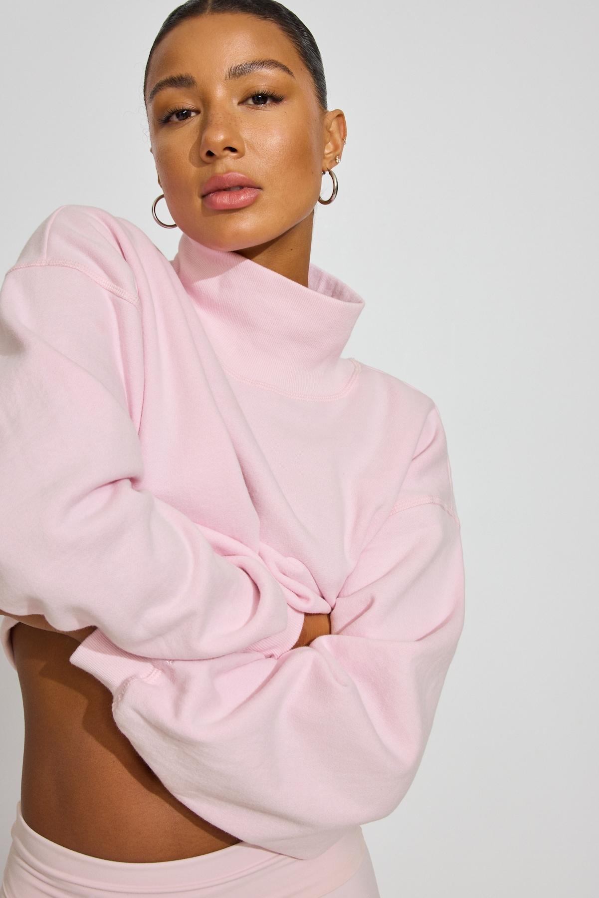 Garage Ultrafleece Bubble Mock Neck Sweater in Pink | Lyst