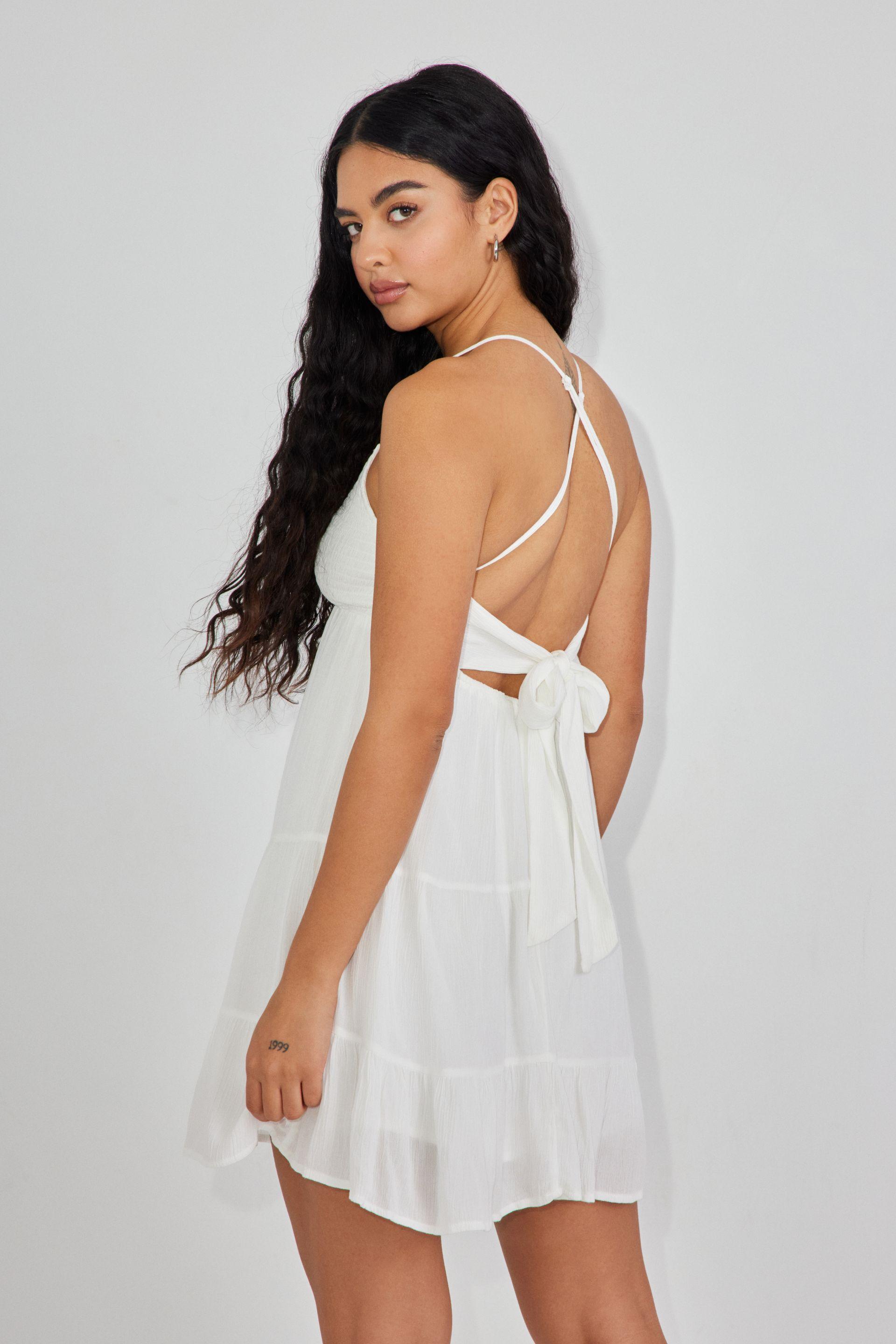 Garage Blair Babydoll Dress in White Lyst