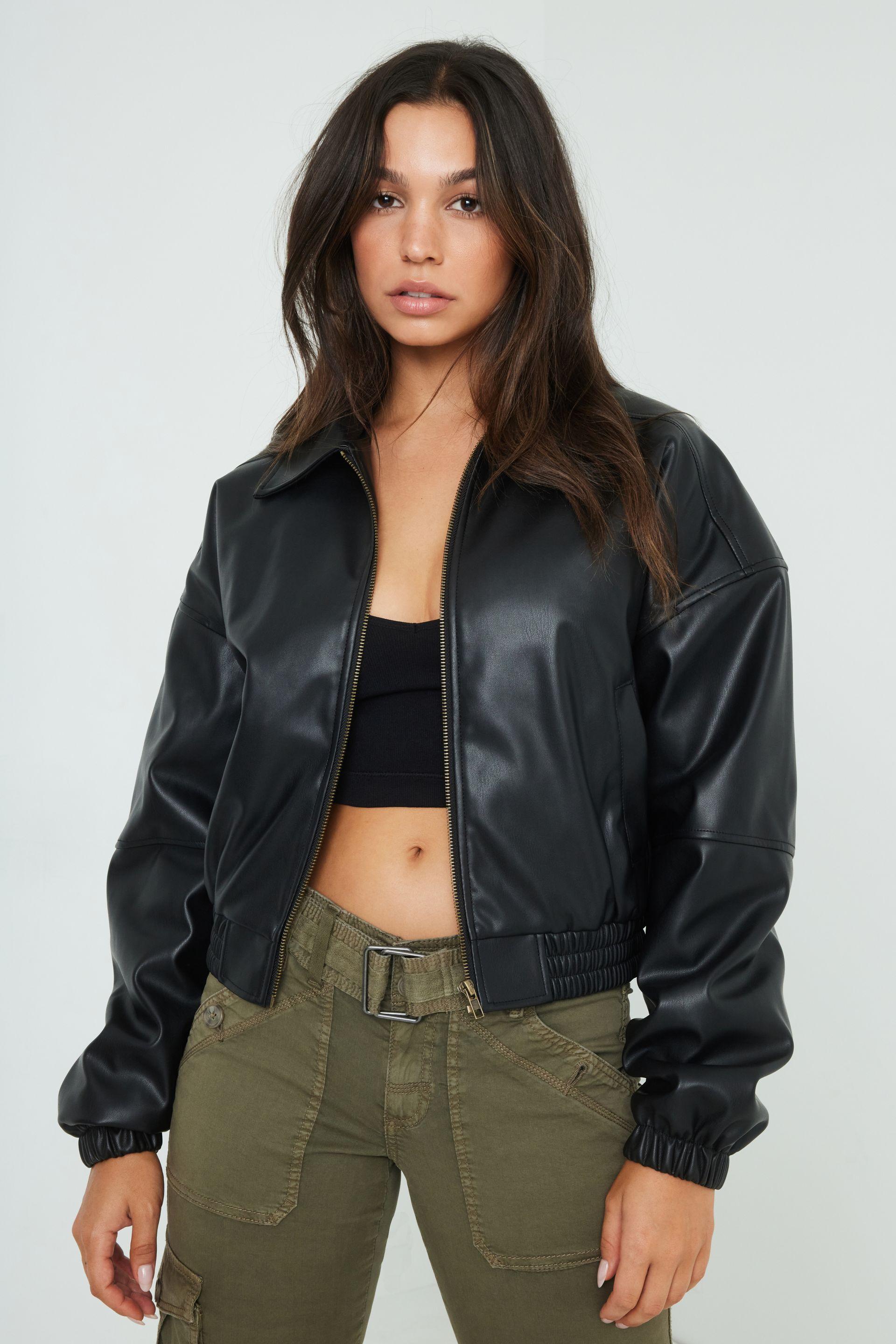 The Carter - Black Naked Leather Bomber Jacket with Detachable Fur Col –  Golden Bear Sportswear