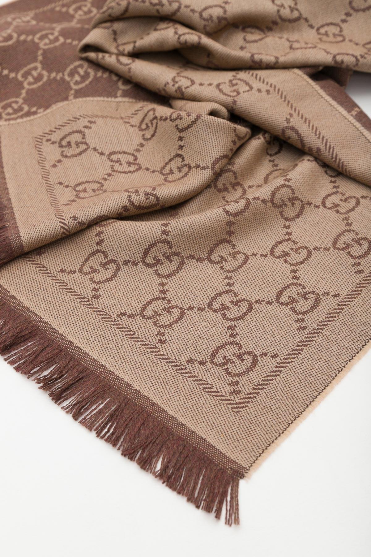 Gucci Wool GG Jacquard Pattern Knitted Scarf Lyst
