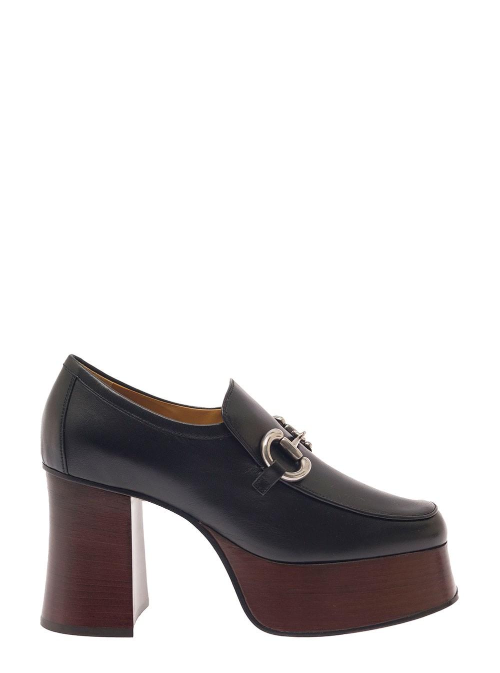 Gucci Platform Loafers With Horsebit And Block Flared Heel In Leather ...