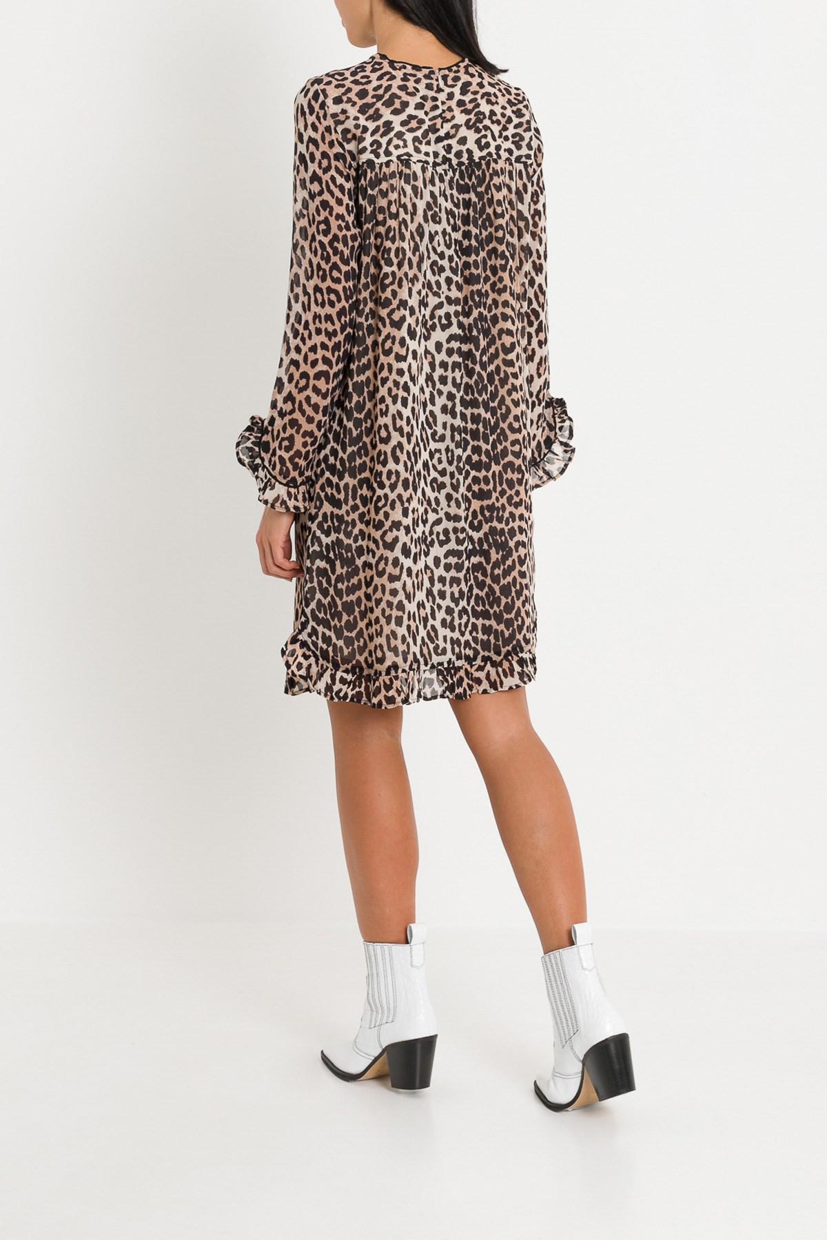 ganni mullin leopard dress