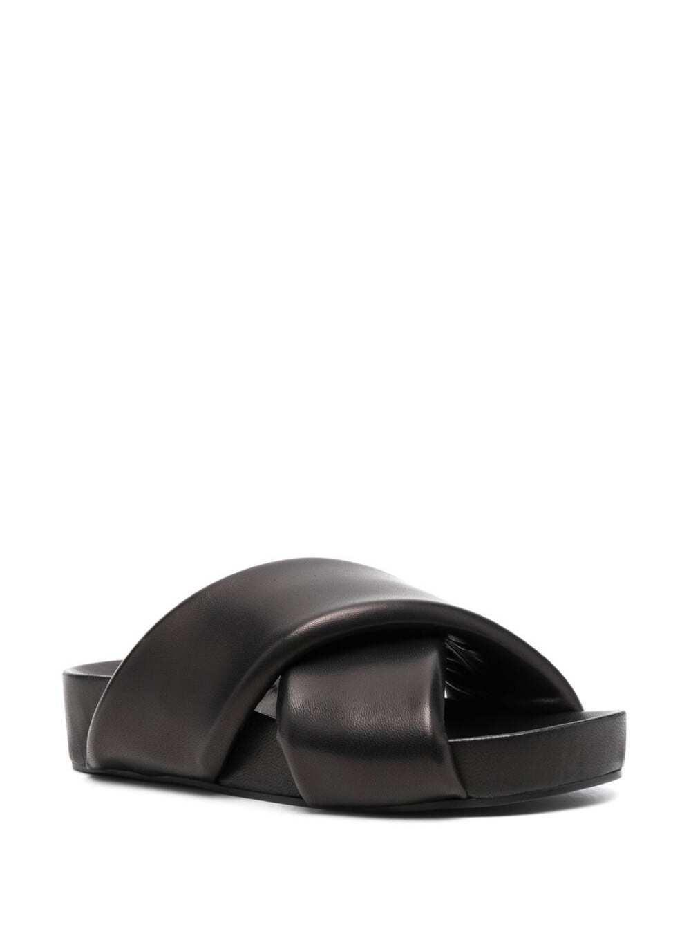 Jil Sander Crossover Strap Chunky Sandals in Black | Lyst