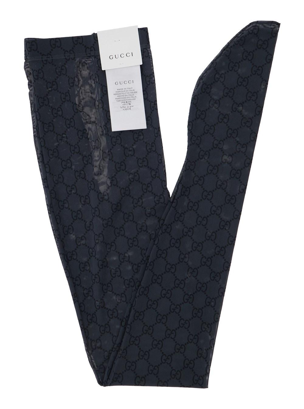Gg Supreme Collant Gucci Neri Calze Con Stampa Gg All-Over Di