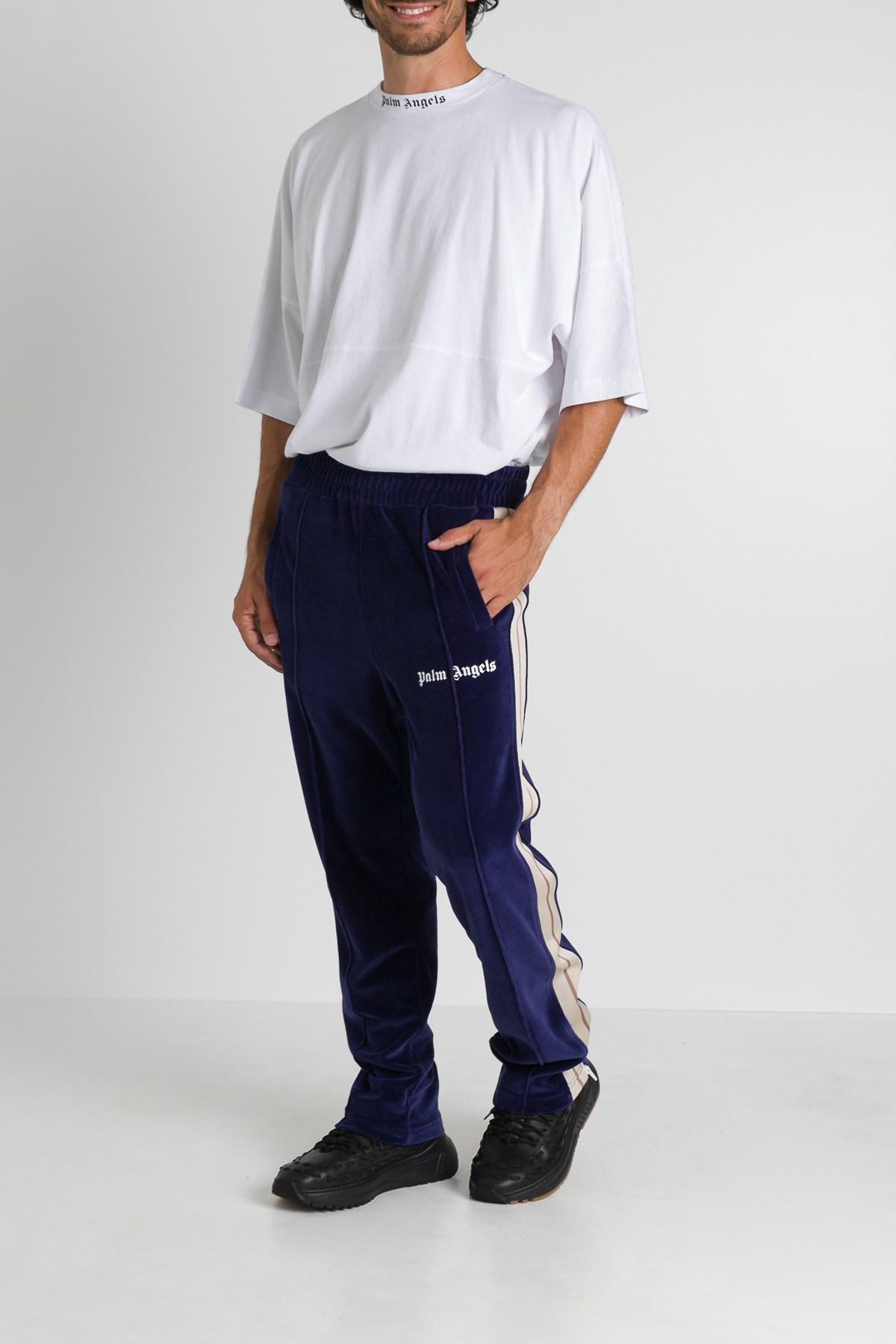 Palm Angels Cotton Chenille Track Pants in Blue for Men - Lyst
