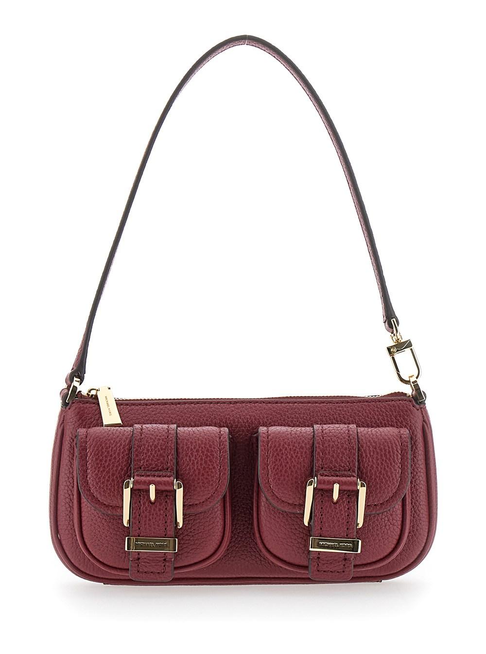 MICHAEL Michael Kors 'Zoe' Bordeaux Shoulder Bag With Two Patch