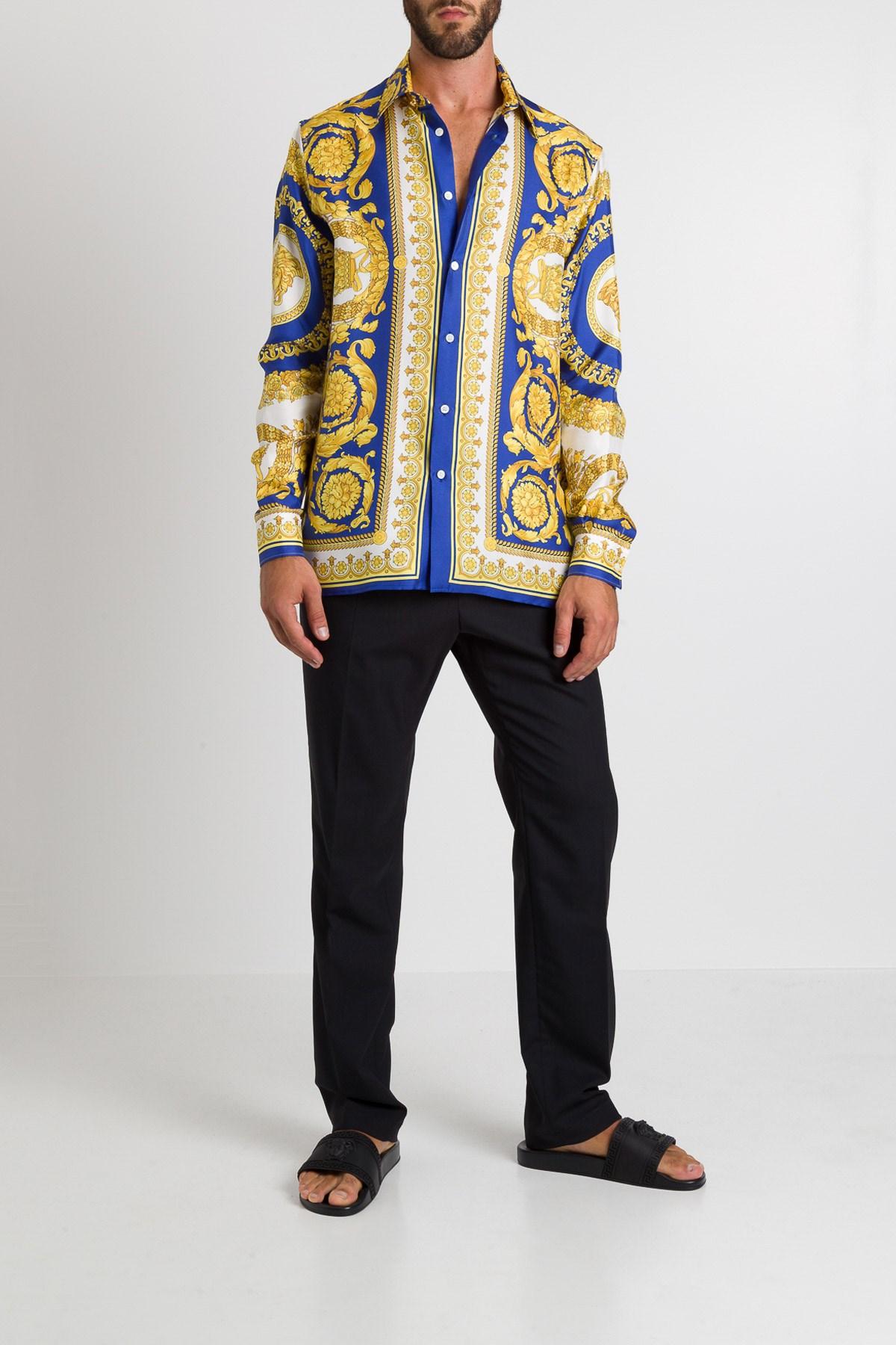 Versace Silk Barocco Shirt for Men - Lyst