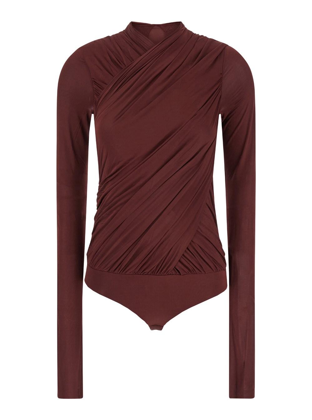 Philosophy Di Lorenzo Serafini Bordeaux Bodysuit With V Neck