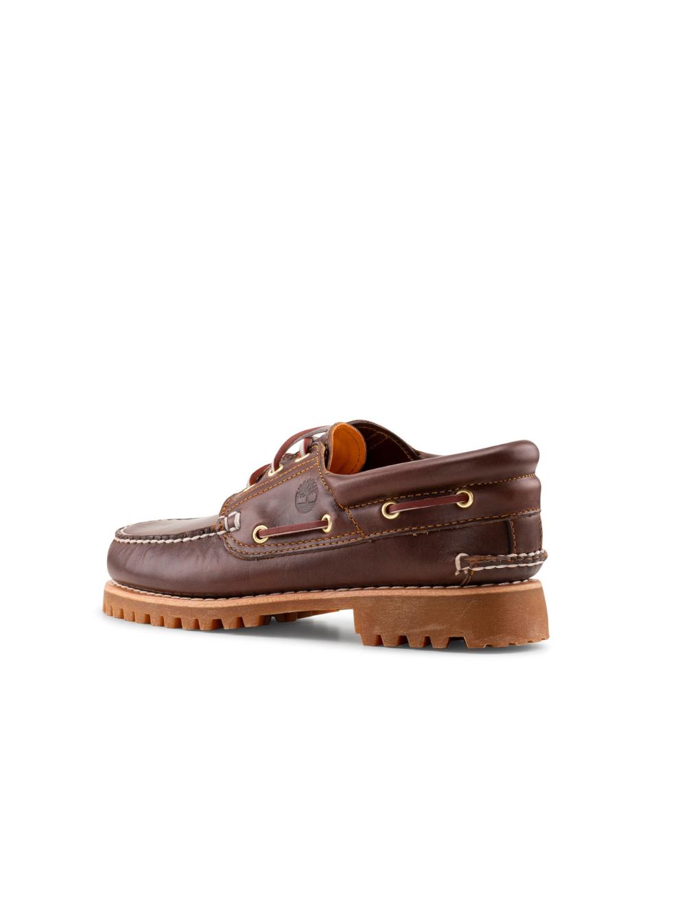 Timberland Authentic Brown Leather Loafers With Logo Man for Men | Lyst